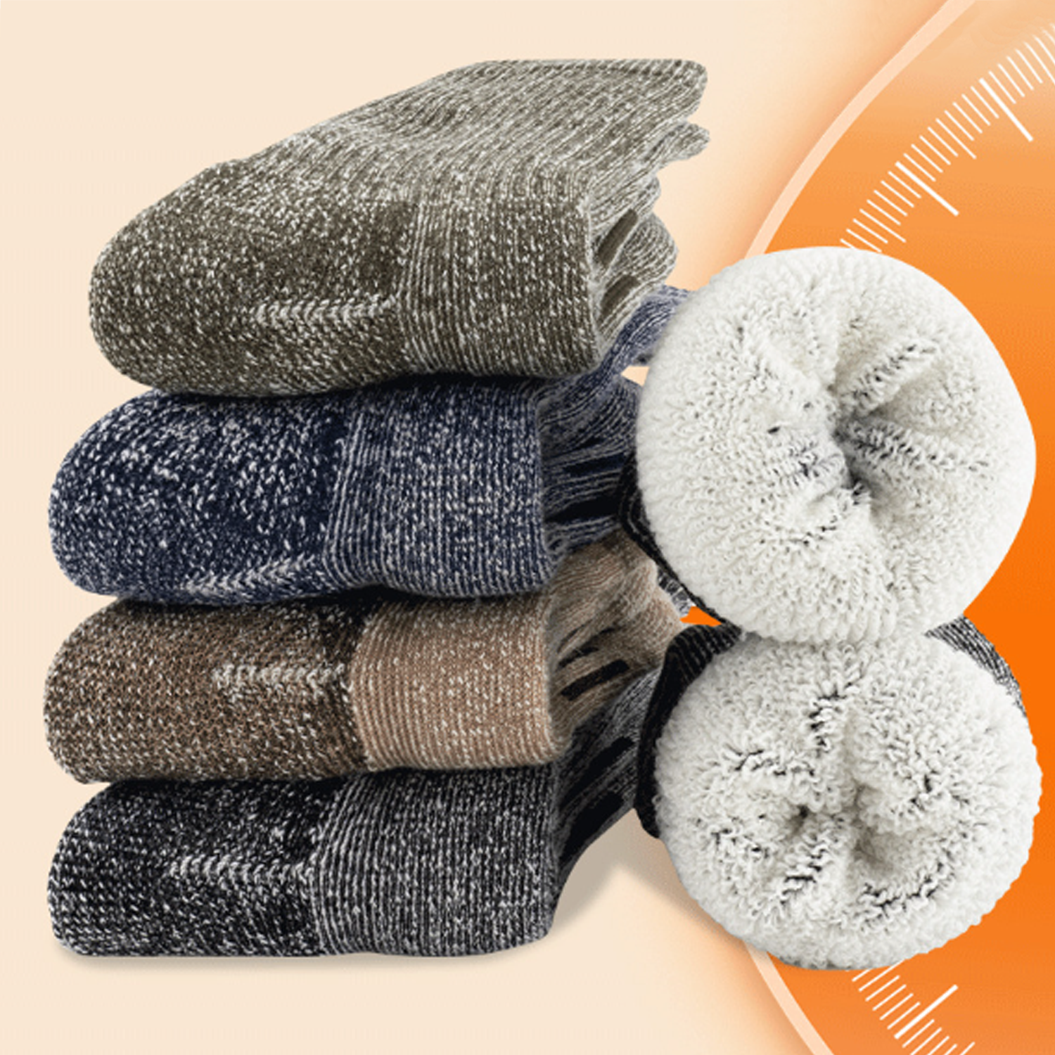 Unisex Moisture-Wicking Breathable Wool Ski Socks 10