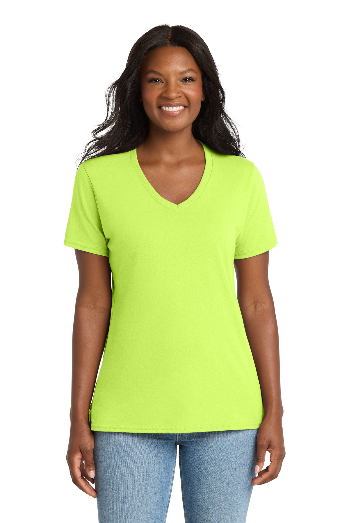 Port & Co Women's Core Cotton V-Neck Tee. LPC54V 186