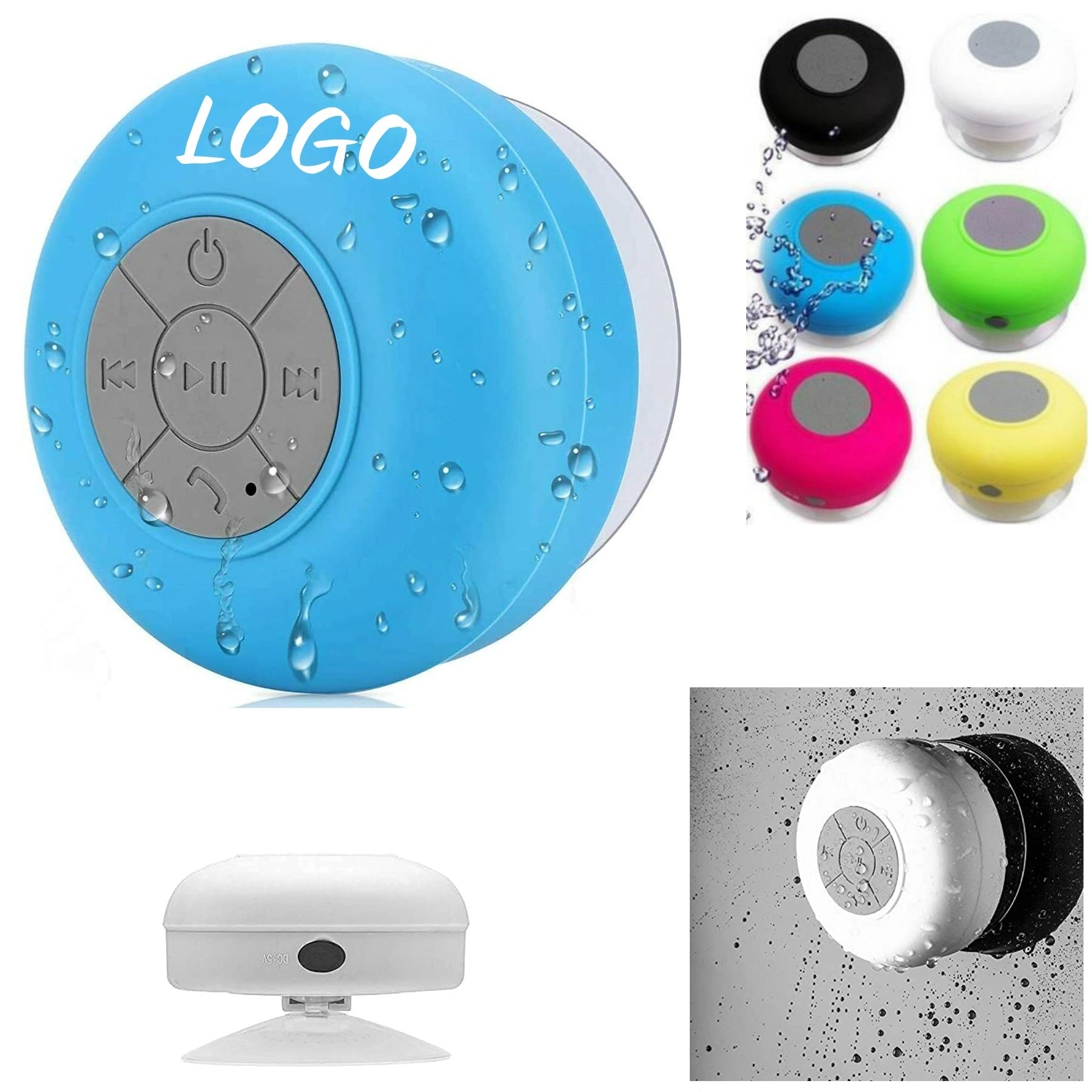 Waterproof Mini Bluetooth Speaker with Suction Cup 1