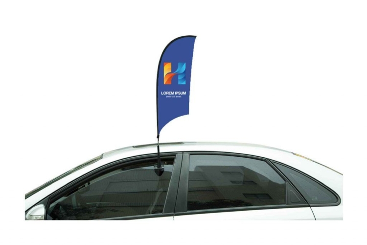36" Stationary Blade Car Window Flag-2 Side Imprint 2