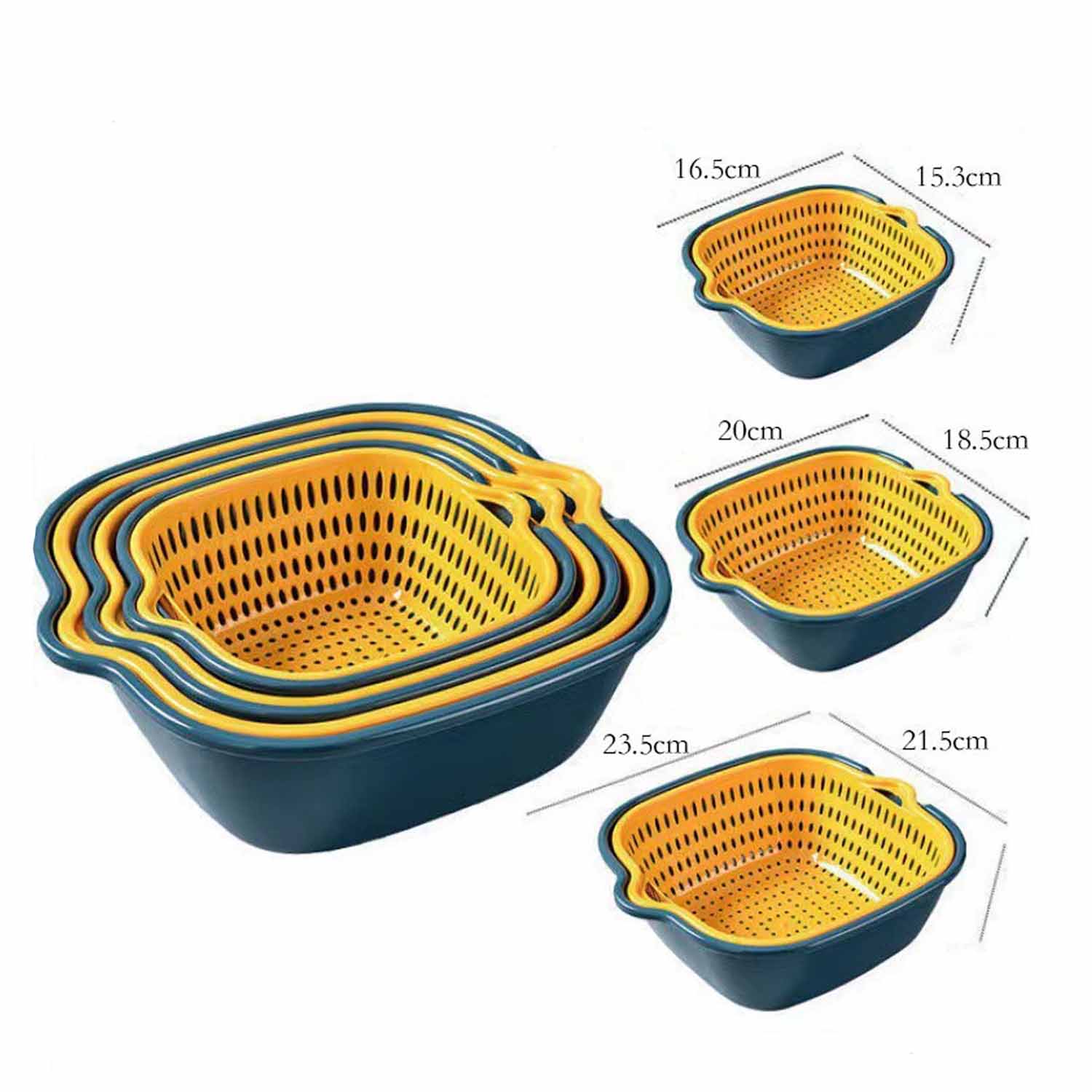 6pcs Double Layer Plastic Colander Basket 3