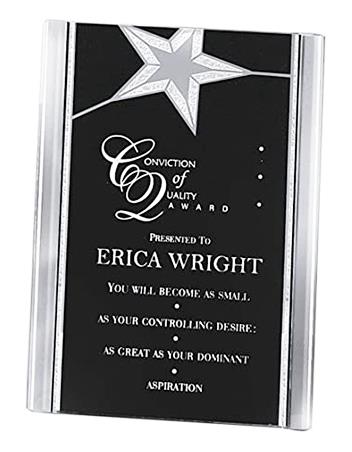 Acrylic Star stand up black/silver 5x7" 2