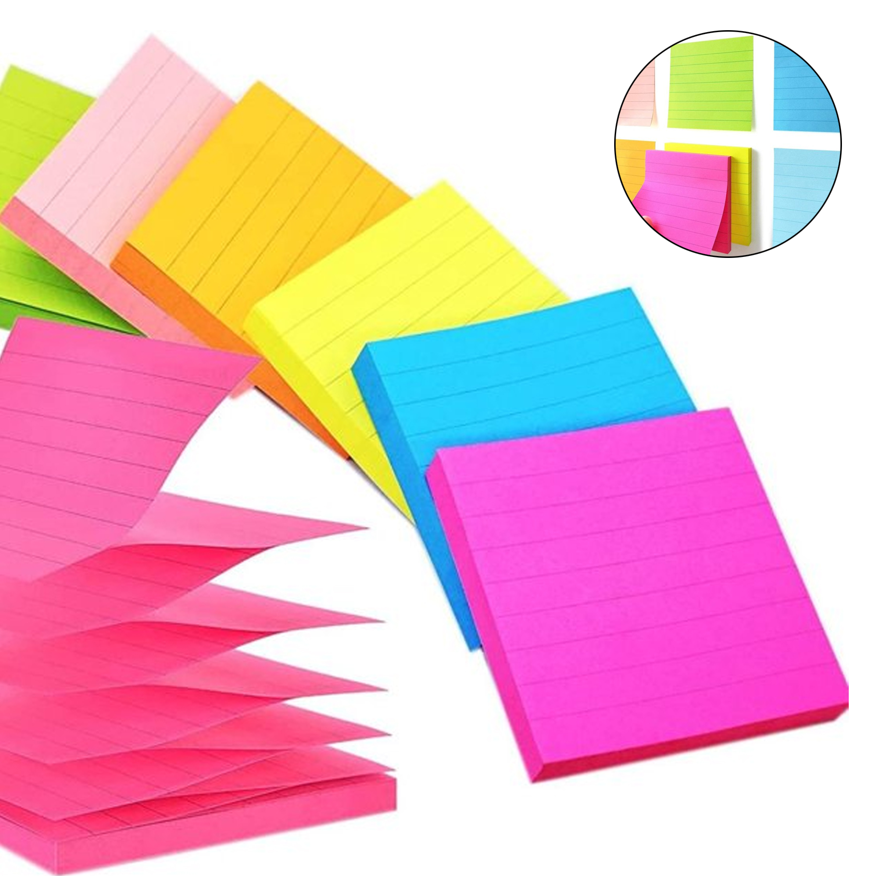 3x3 inch Bright Colors Self-Stick Pads 1