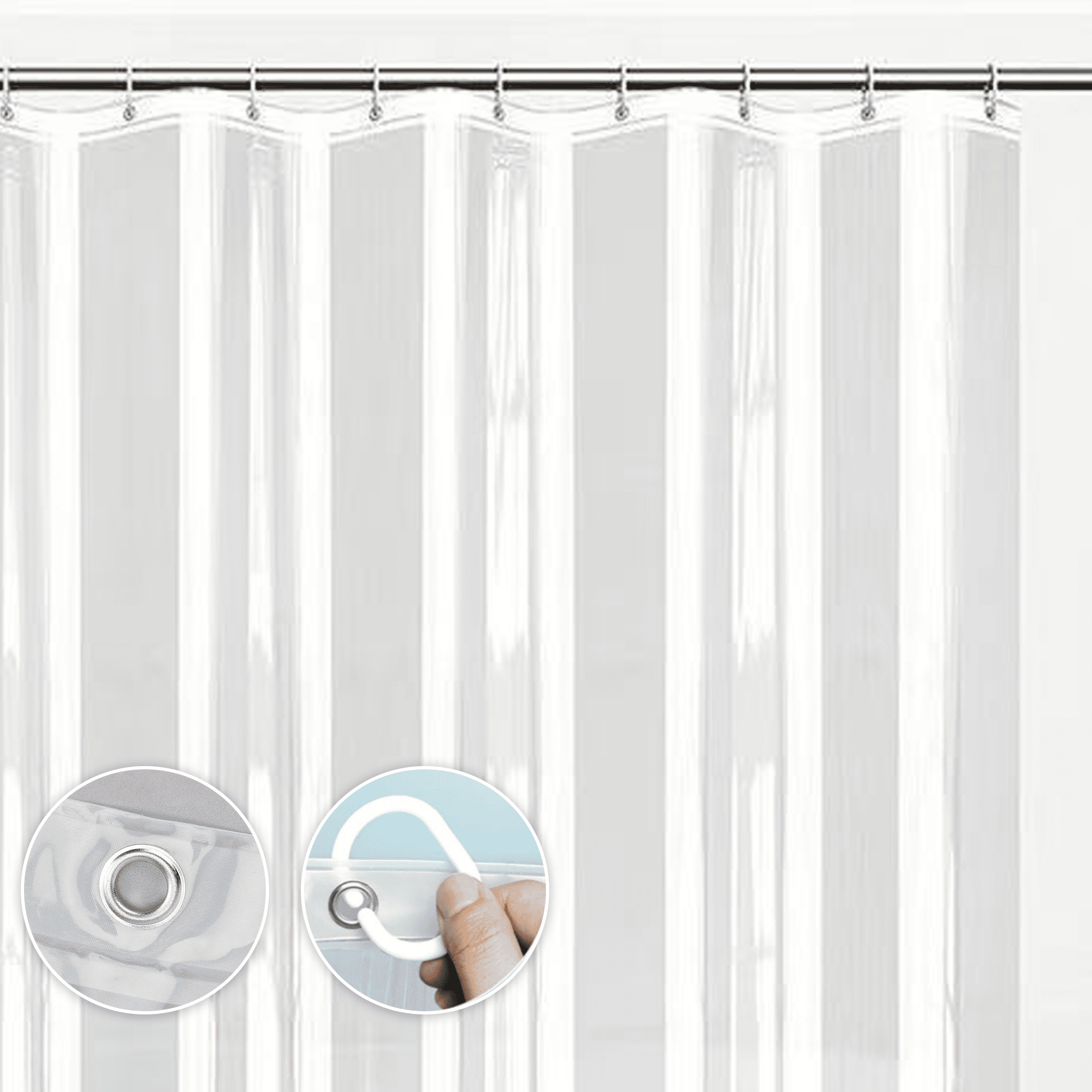 Durable Easy-Install PEVA Bath Curtain 4