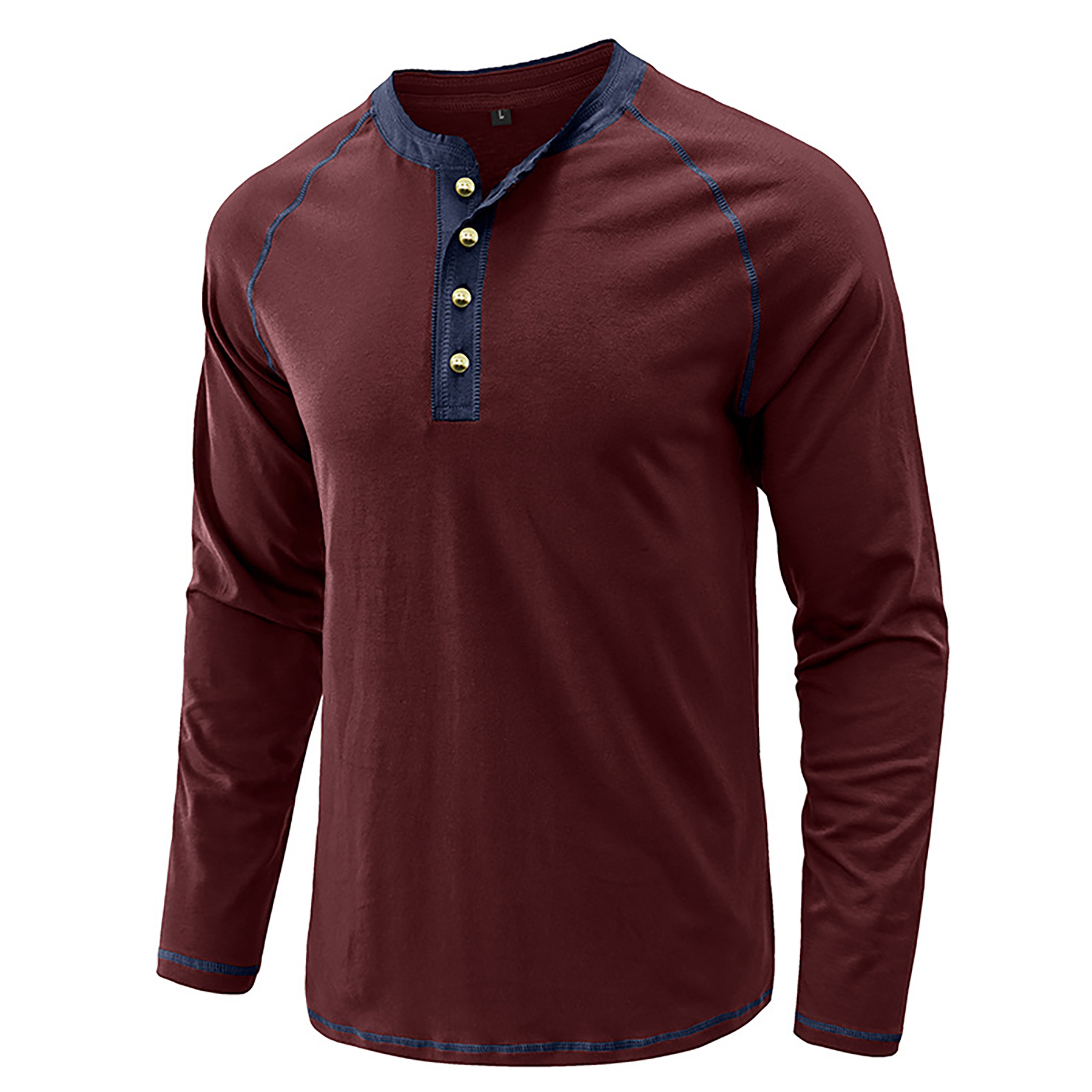 Men's Long Sleeve Henley Shirt 14