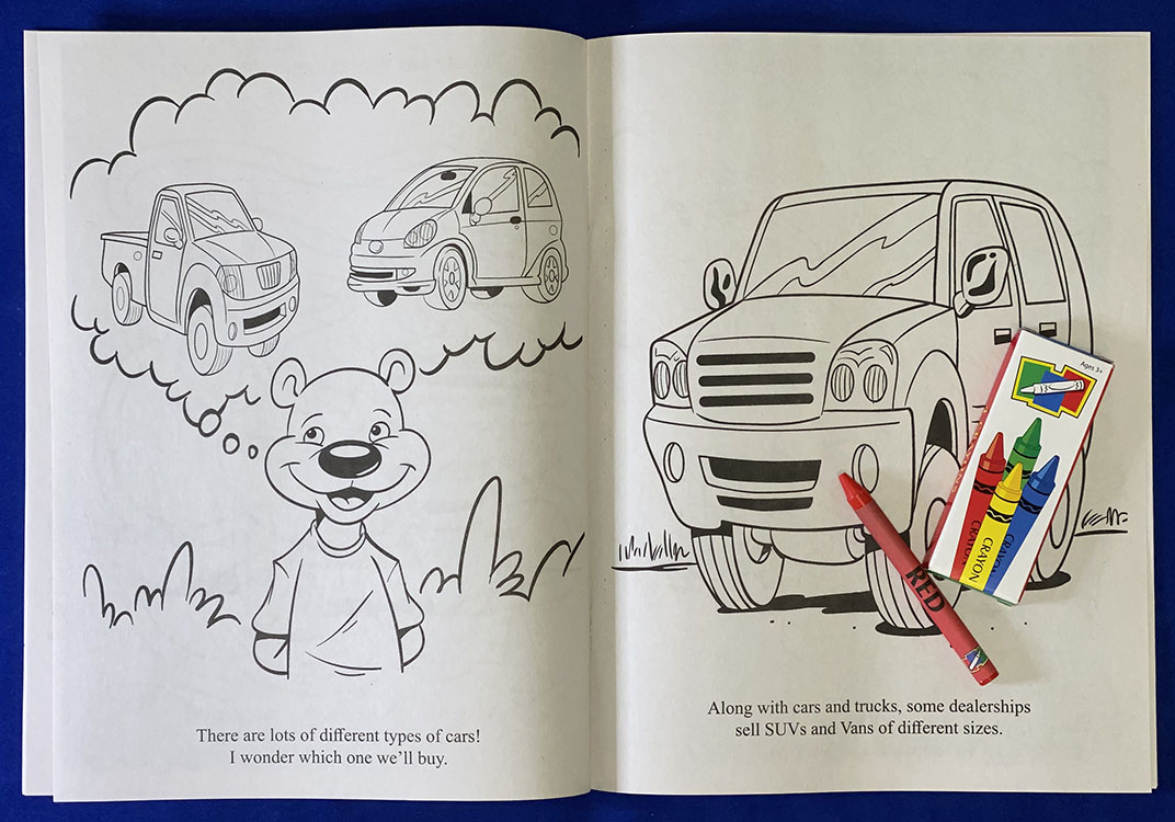 COLORING SET - Our New Car! Coloring Book Fun Pack 4