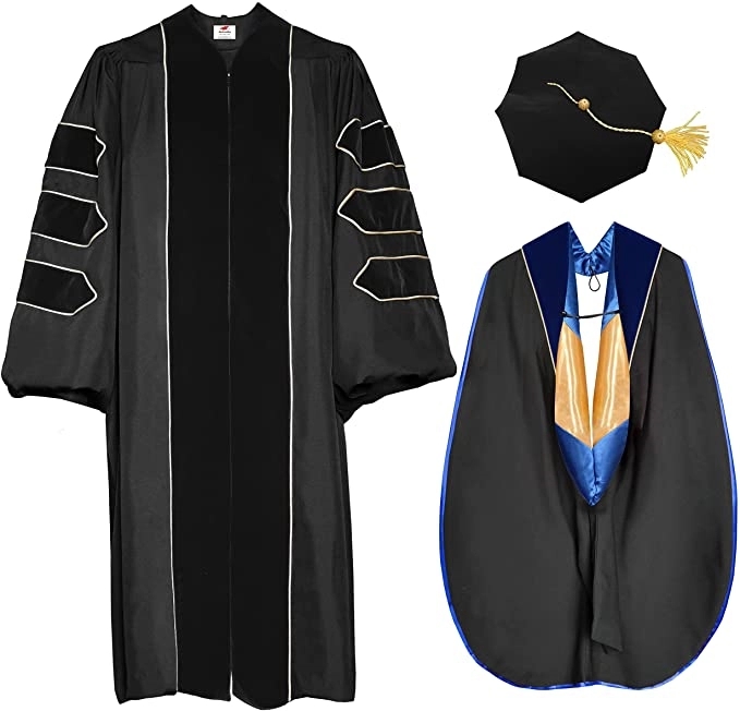 Doctoral Graduation Gown, Hood and Tam 8 Sided 4