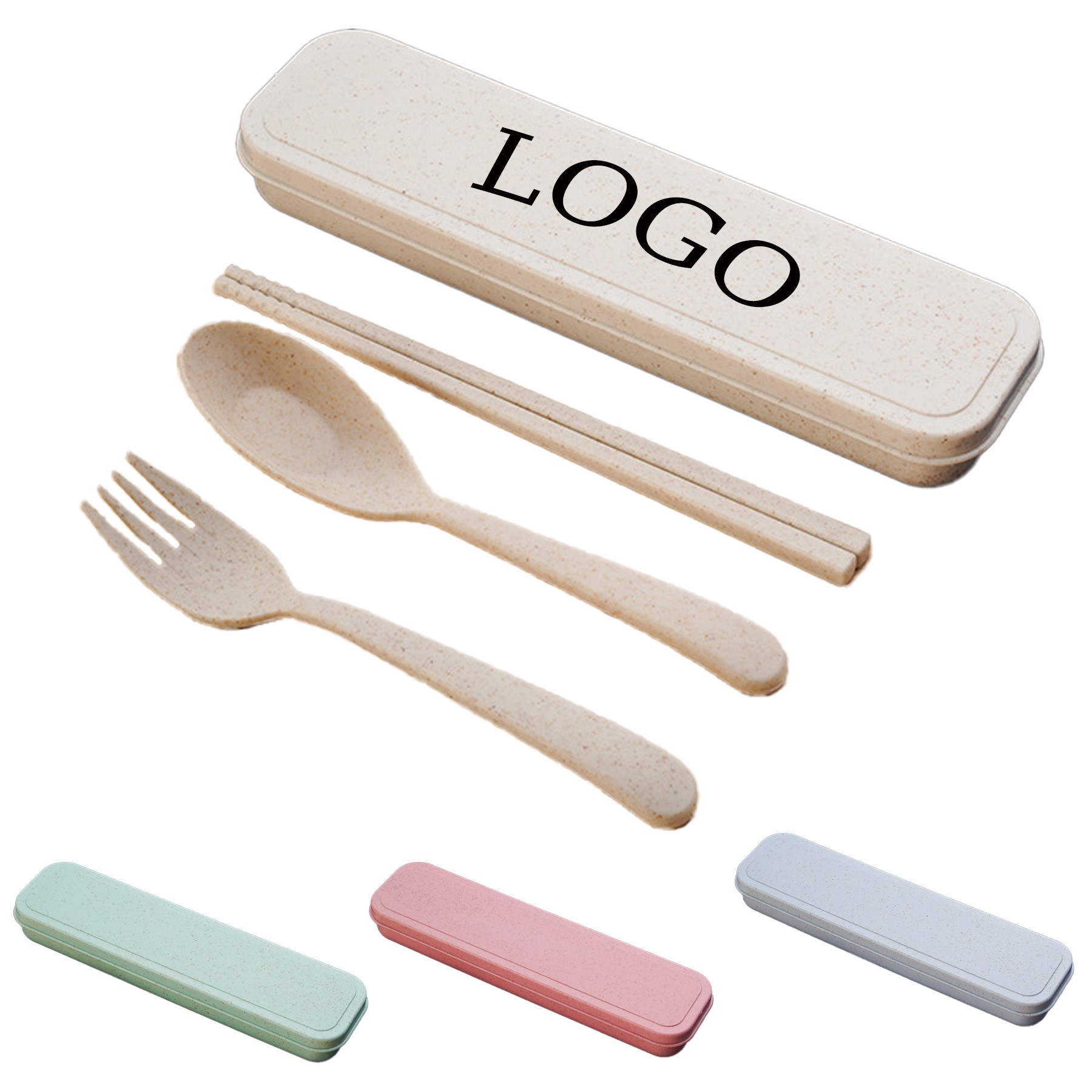 Wheat Straw Forks, Spoons and Chopsticks Plastic Cutlery 3