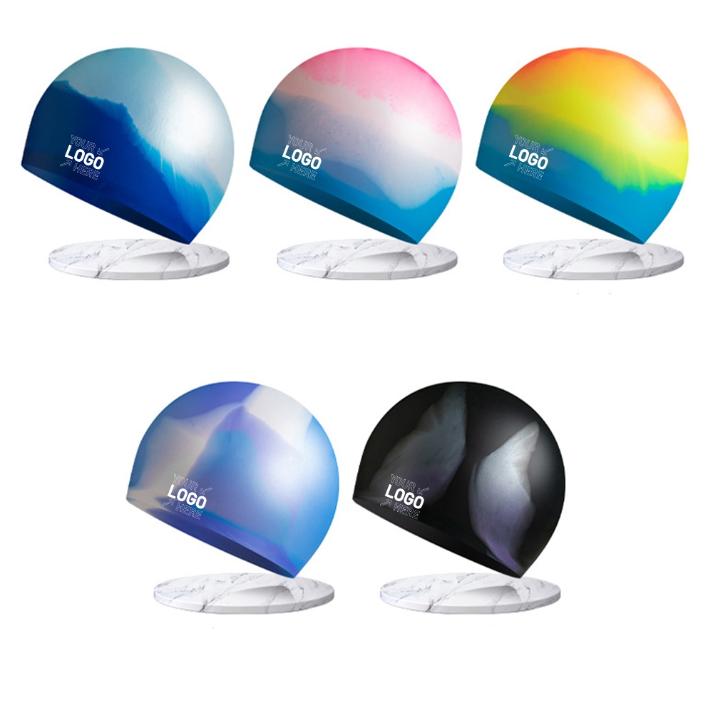 RainbowWave Unisex Swim Cap 3