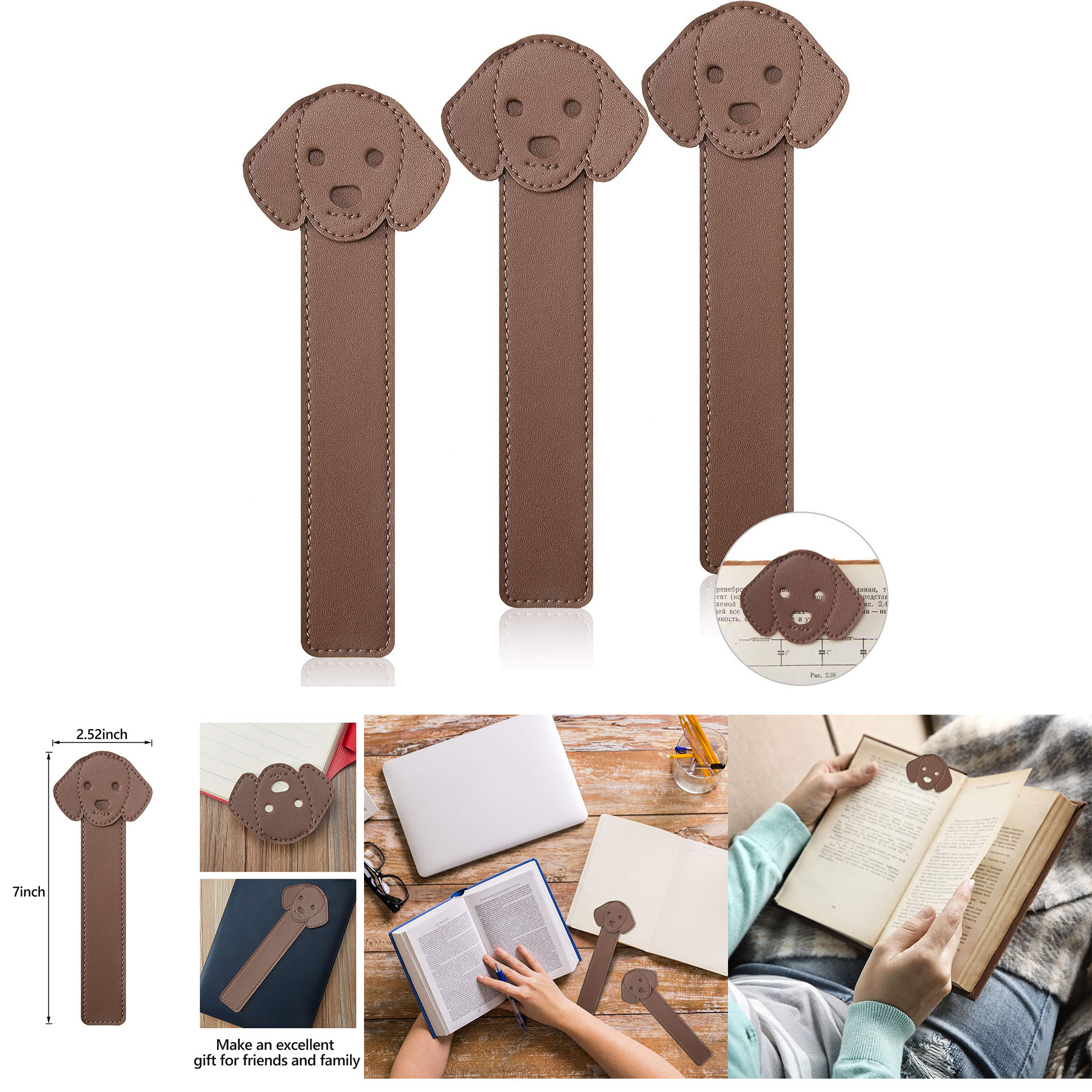 Faux Leather Dog Bookmarks 2