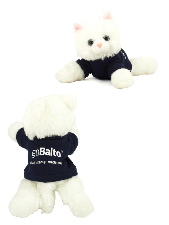8" Sugar Too Cat with t-shirt and one color imprint 2