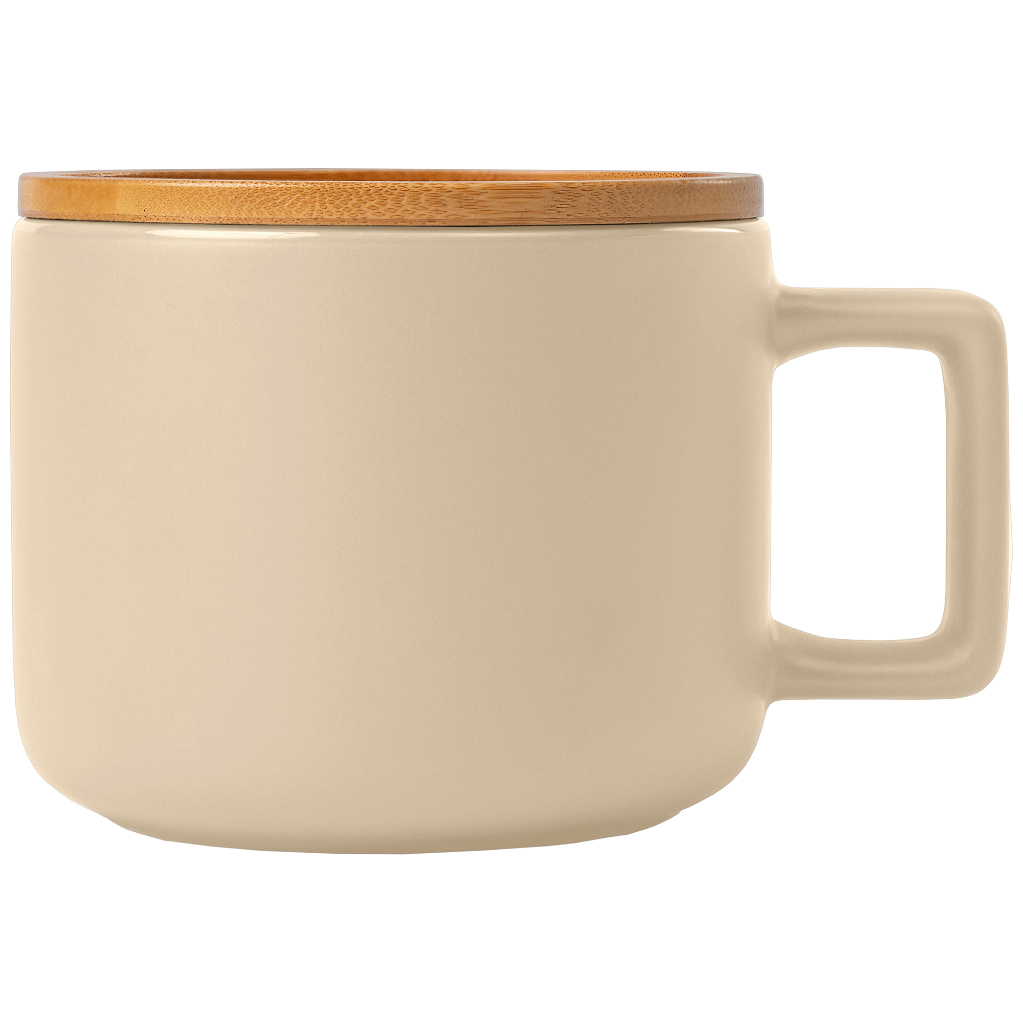 Café Virtuoso -  12 oz. Ceramic Mug with Bamboo Lid, custom mug with logo imprint 5