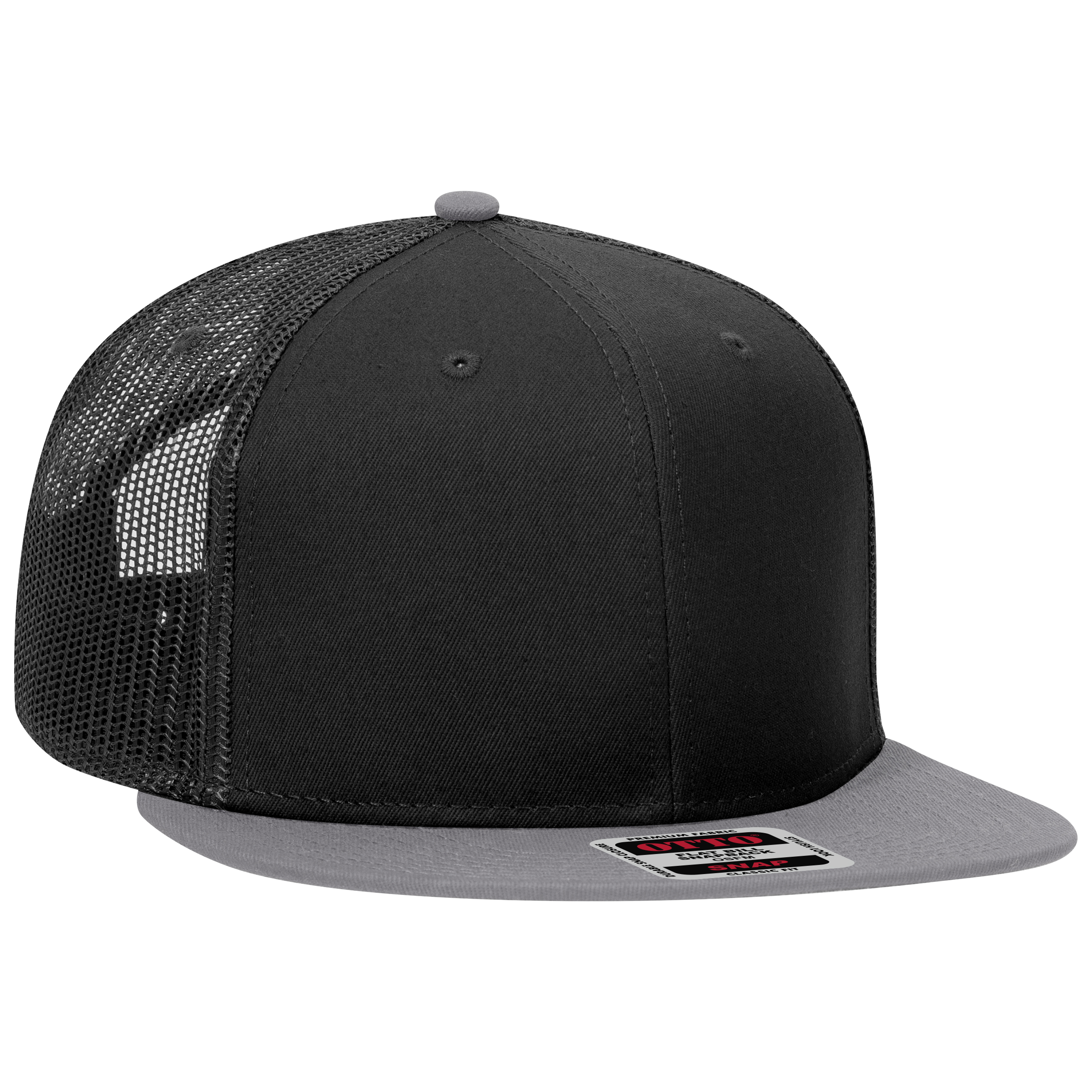 OTTO CAP® OTTO SNAP 6 Panel Pro Style Mesh Back Trucker Snapback Hat 49