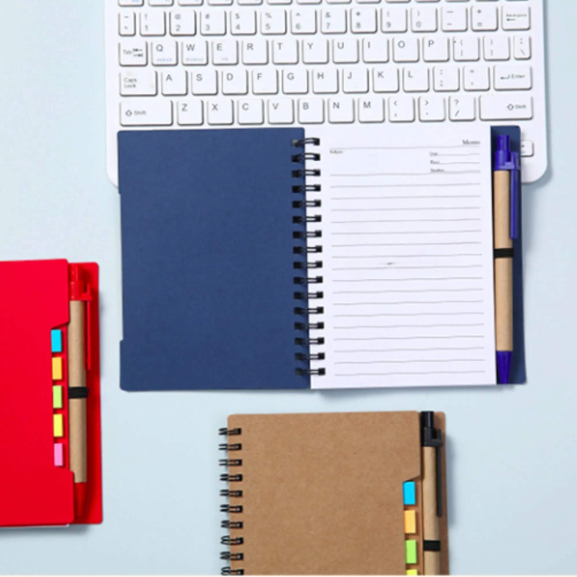 Spiral Notebook Sticky Notes Set Memo Pads Pen Included 5