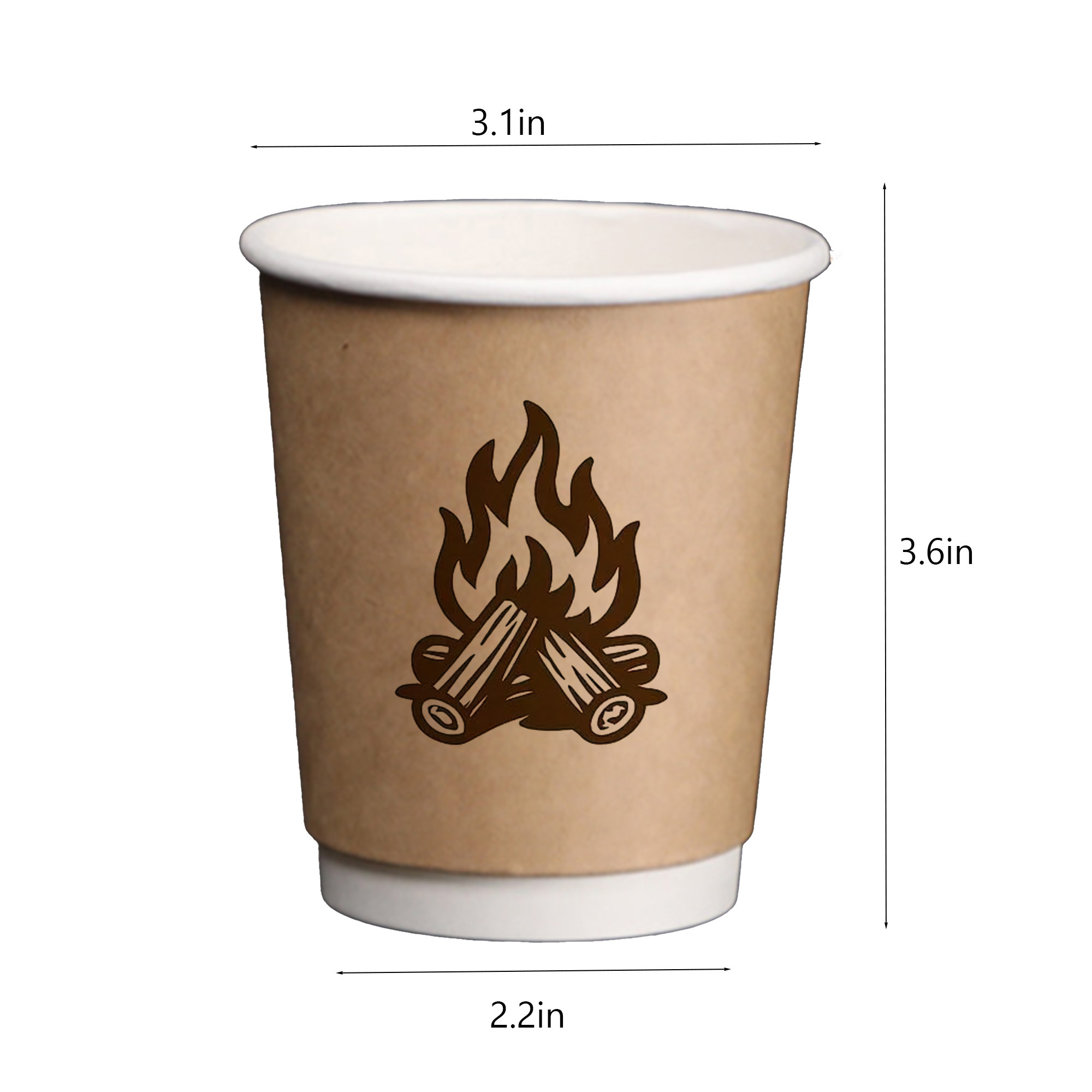 Thicked Disposable Kraft Paper Cups 8oz 2