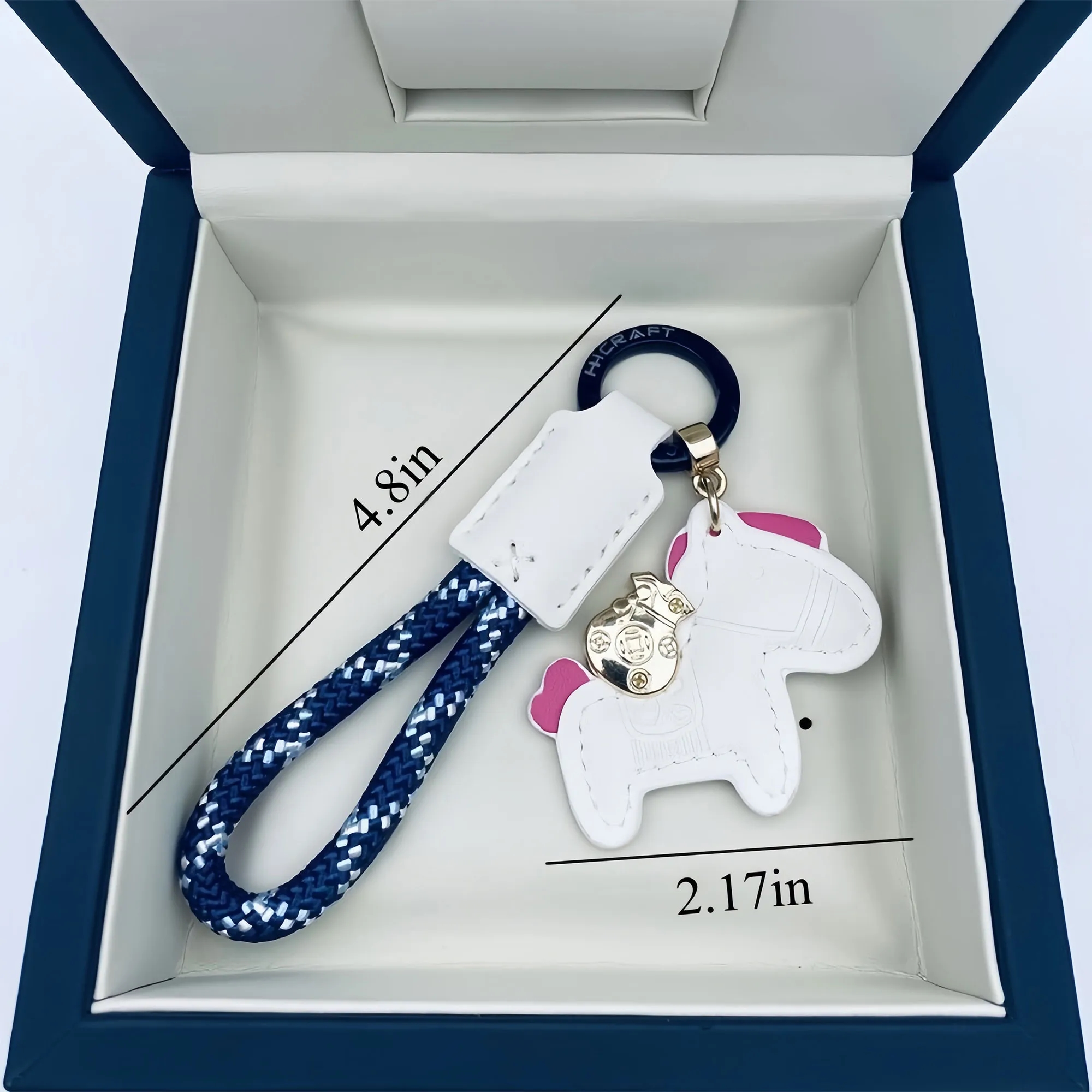 Lucky Horse Handmade Leather Car Keychain 3