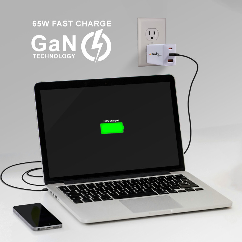 65W Laptop and Phone Wall Charger 42