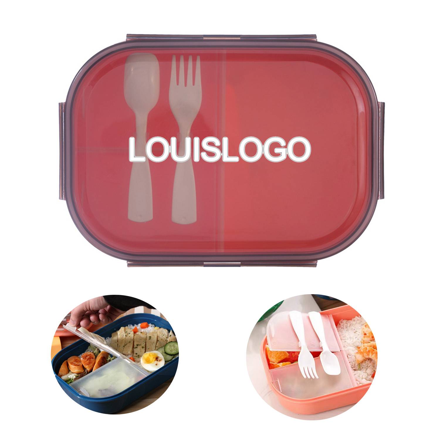 Divided Plastic Lunch Box Kit 10
