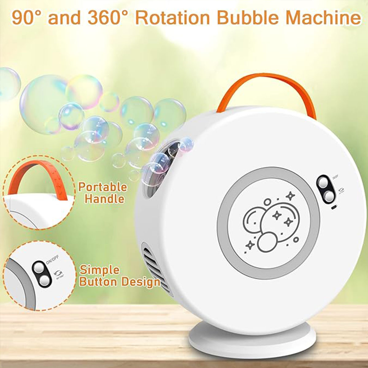 Outdoor party portable automatic rotating bubble machine 4