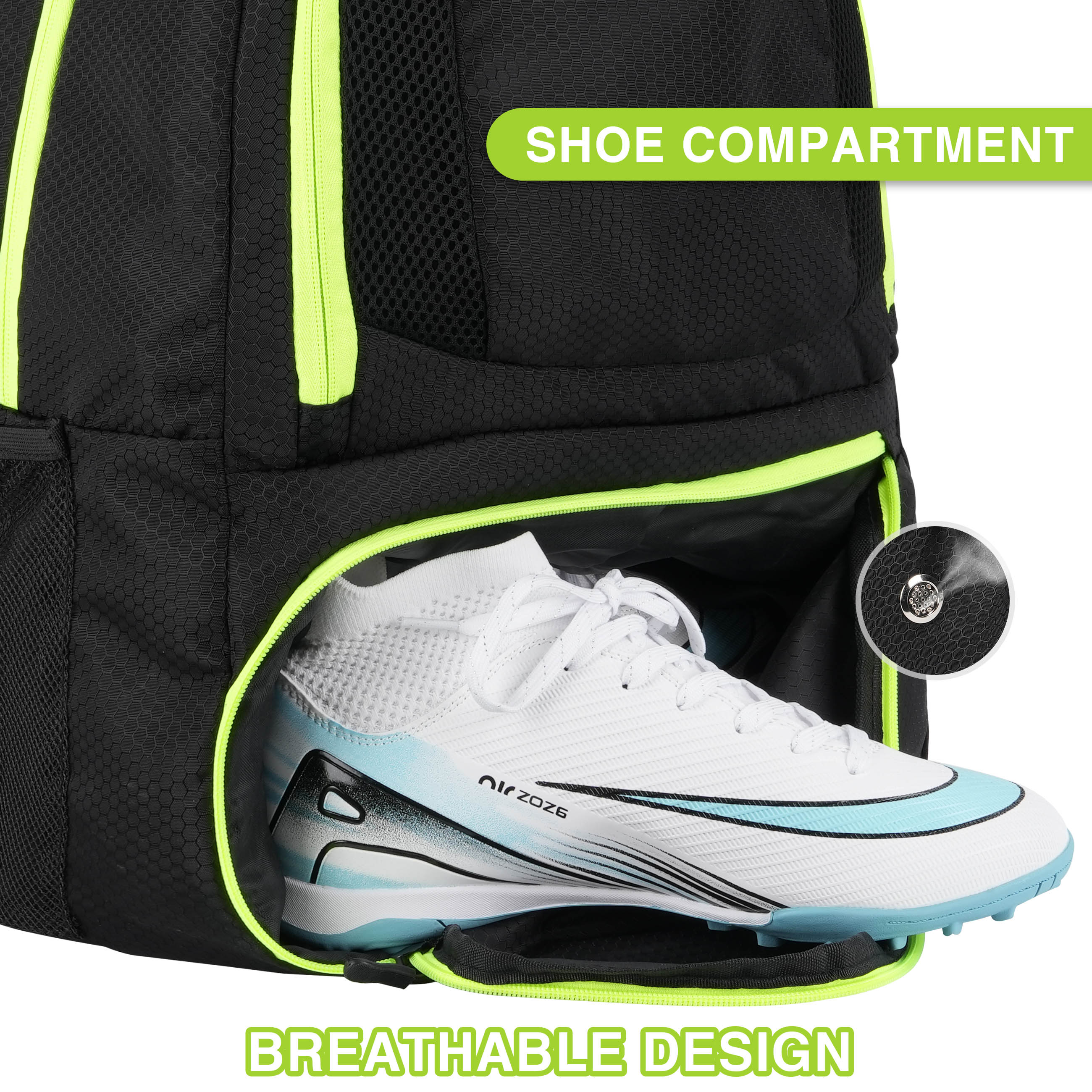 Water-Resistant Soccer Basketball Backpack With Ball And Shoes Compartment 8