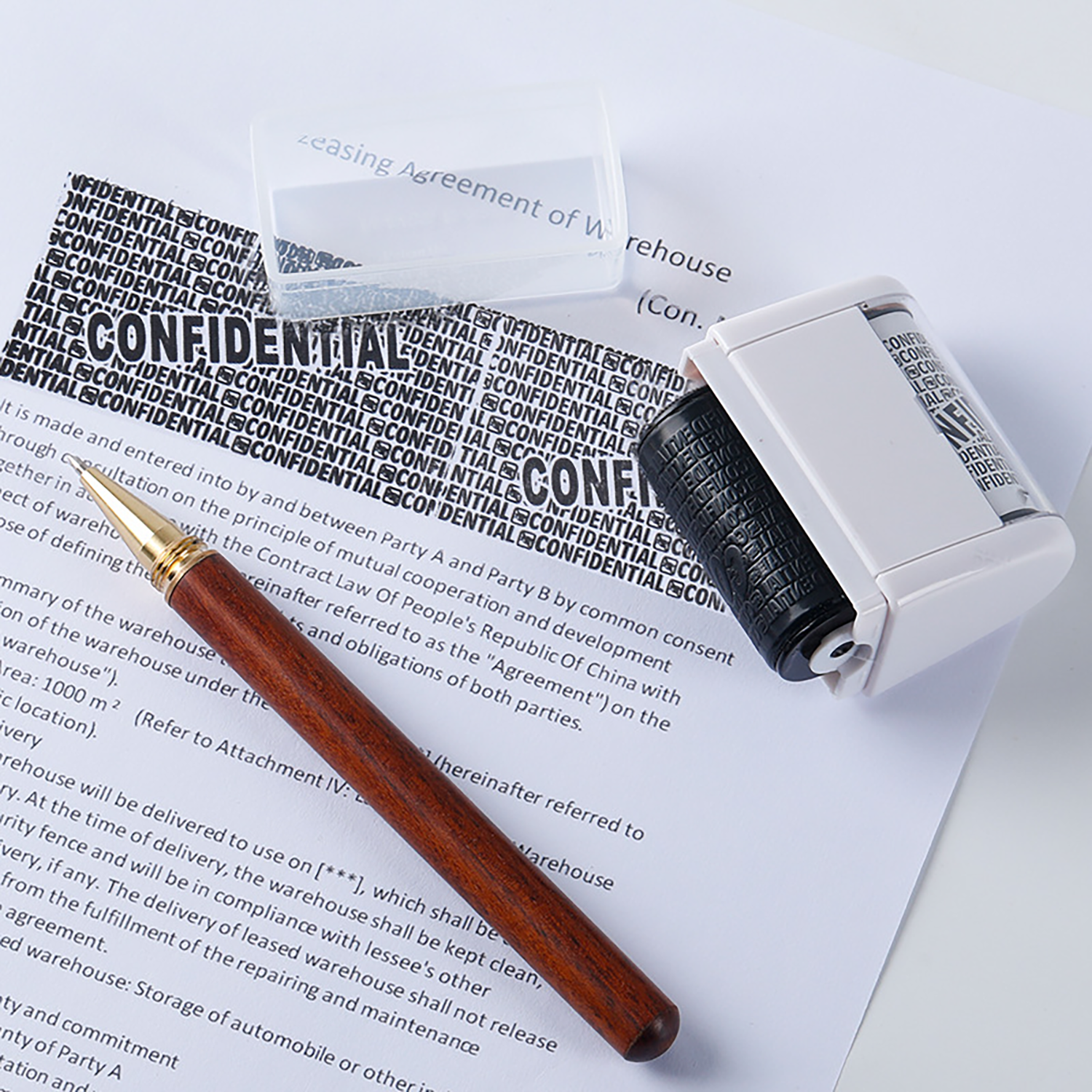 Information Encryption Privacy Stamp W/ Rolling Design 6