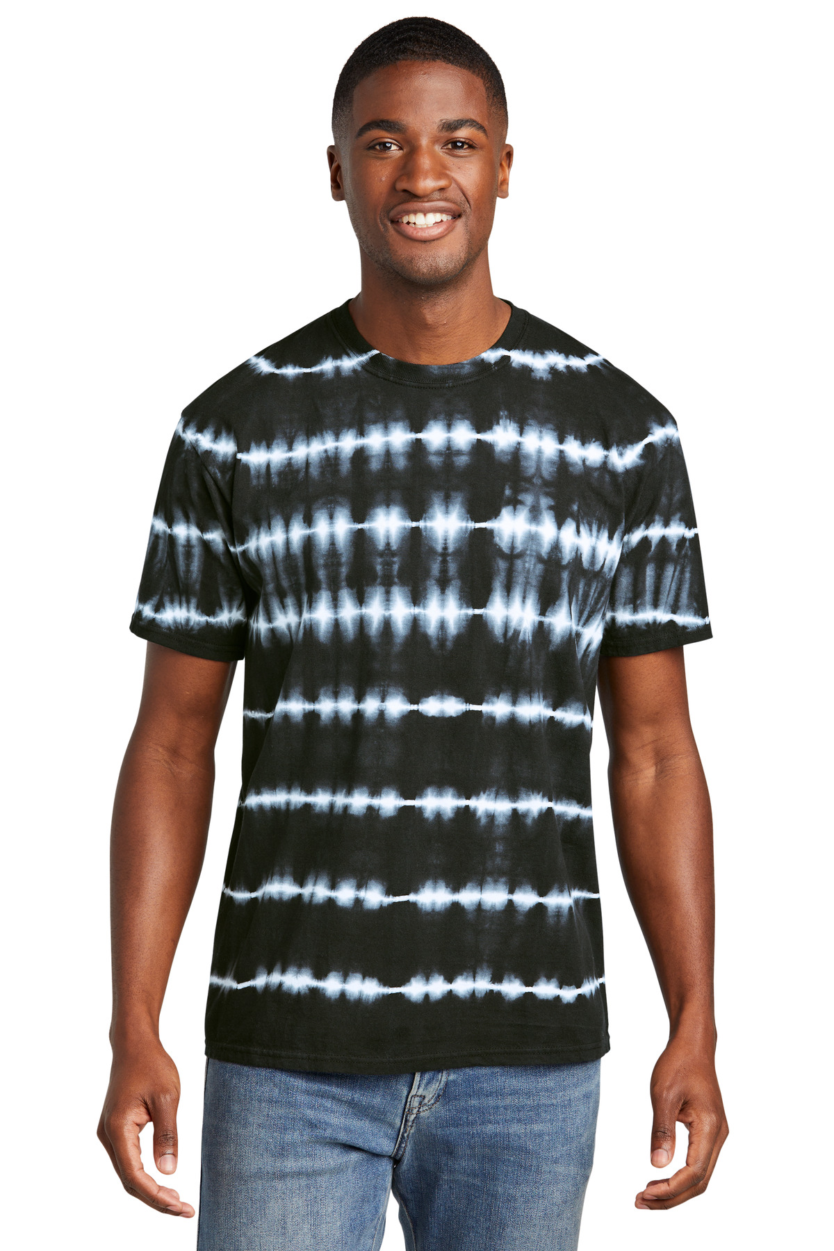 Allover Stripe Tie-Dye Tee