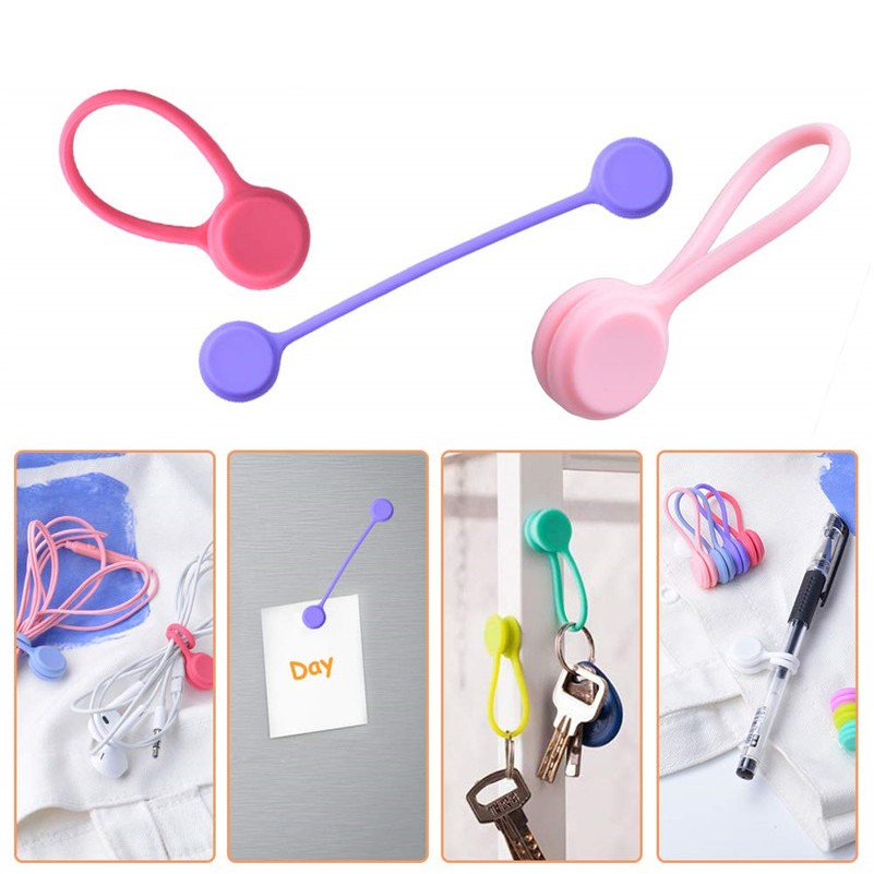Silicone Magnetic Clips Cable Straps Cord Organizers 3