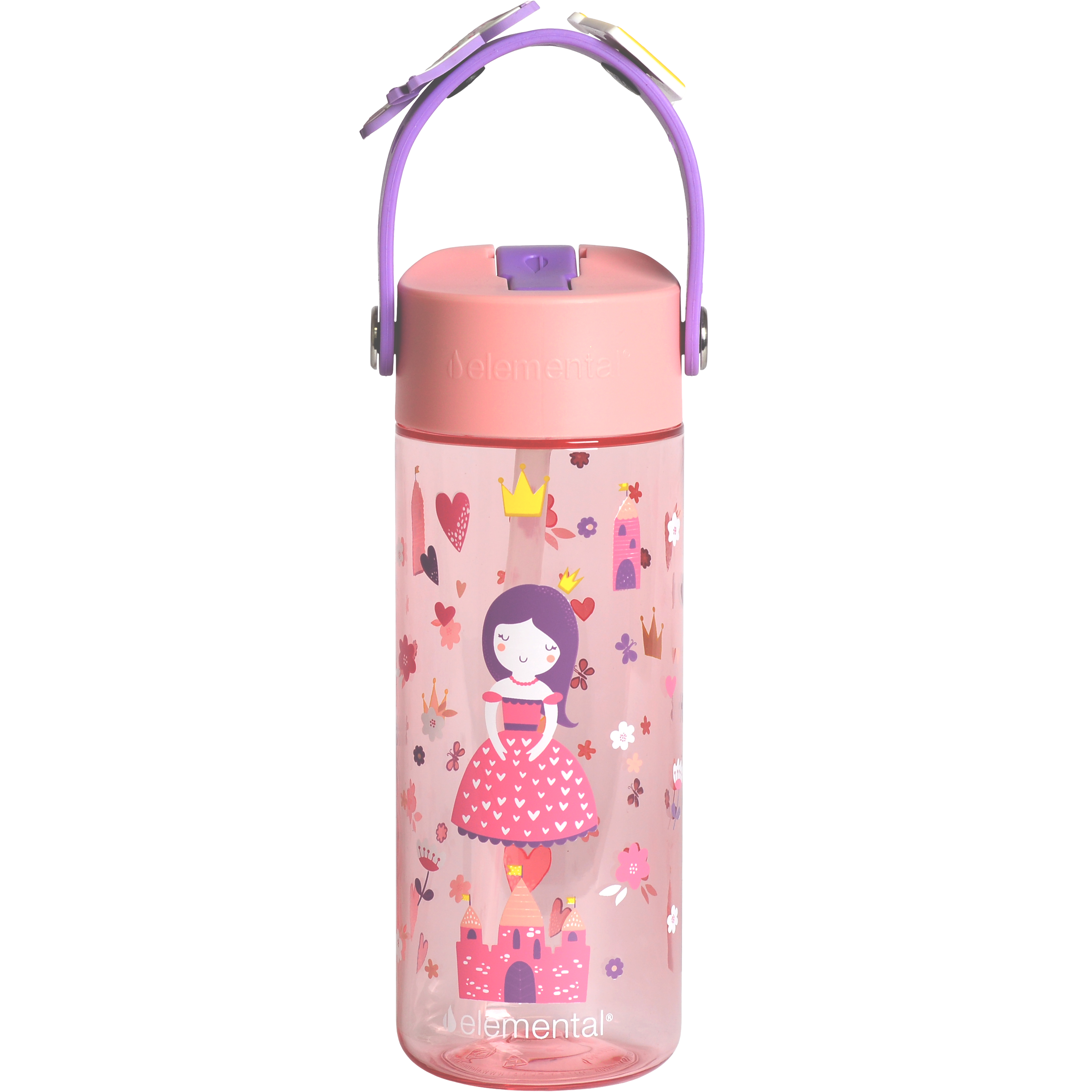 Elemental® Splash Charm 18oz Tritan Water Bottle - with Drinking Spout and Straw 20