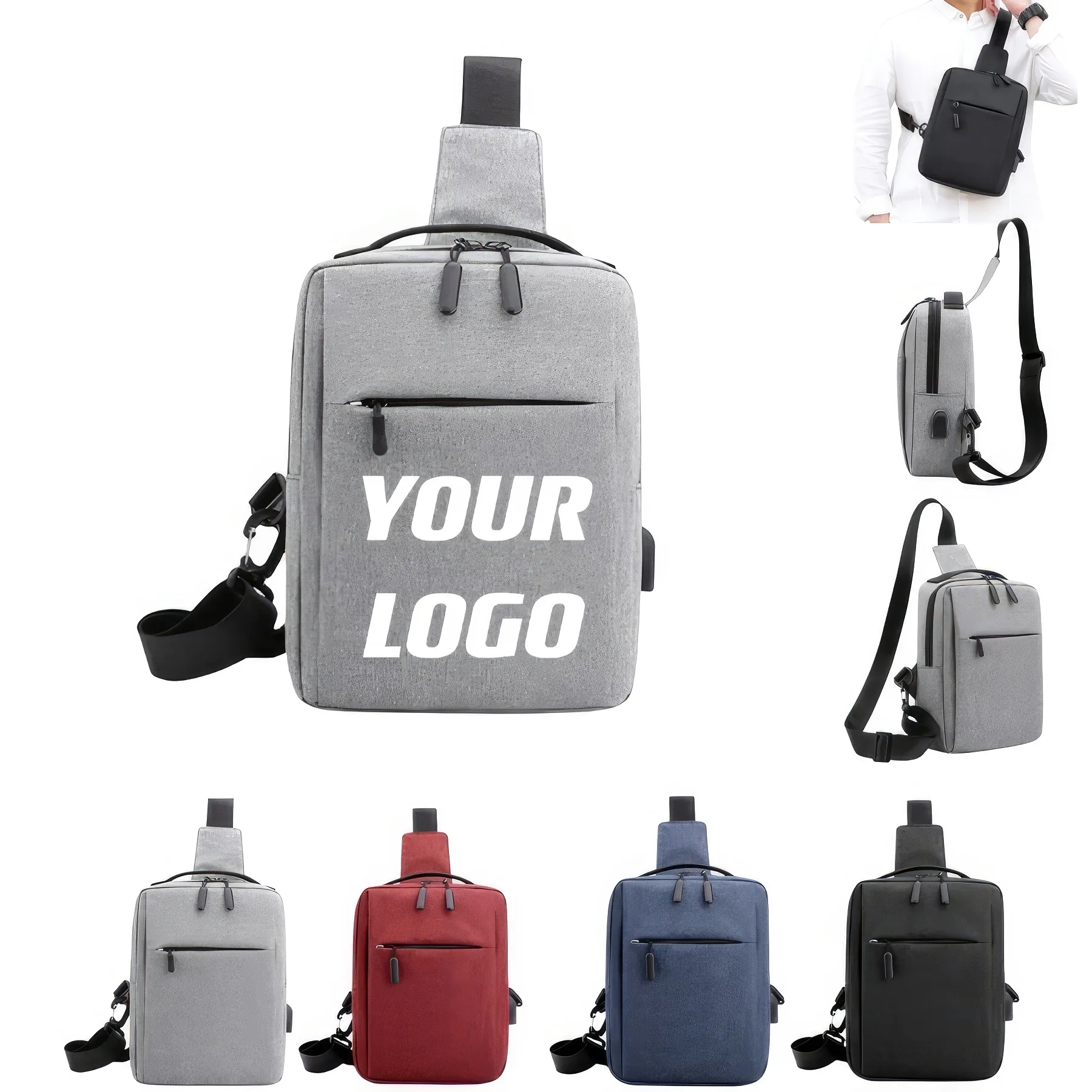 Customizable Shoulder Bag Crossbody Daypack 7