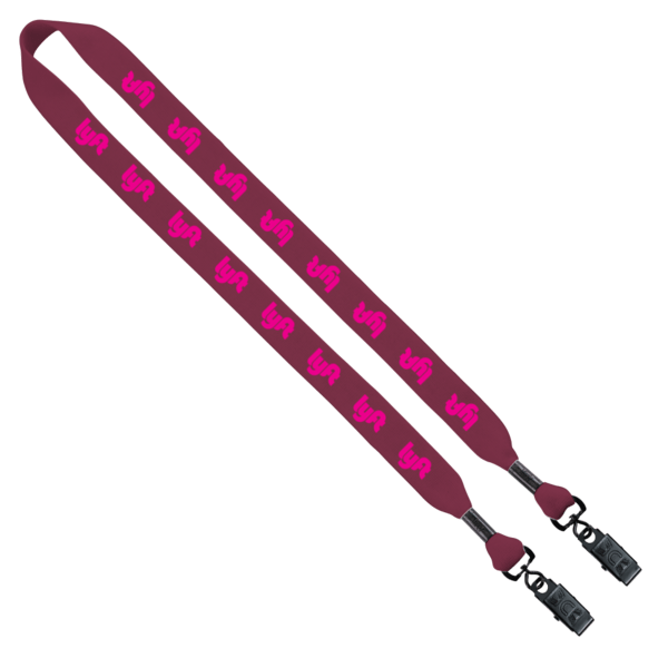 3/4" Cotton Double Bulldog Clip Lanyard 3