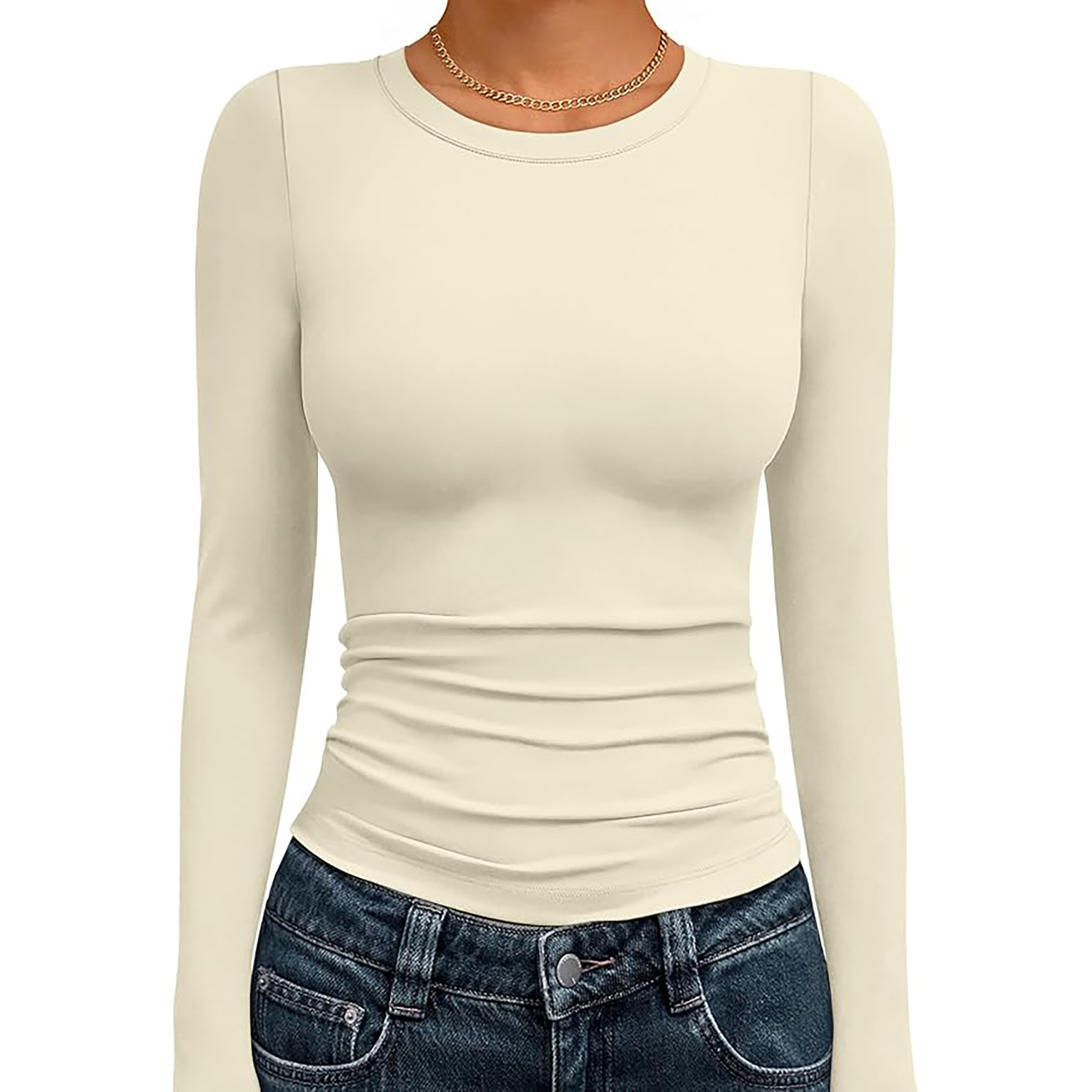 Women's Basic Round Neck Crop Top 45