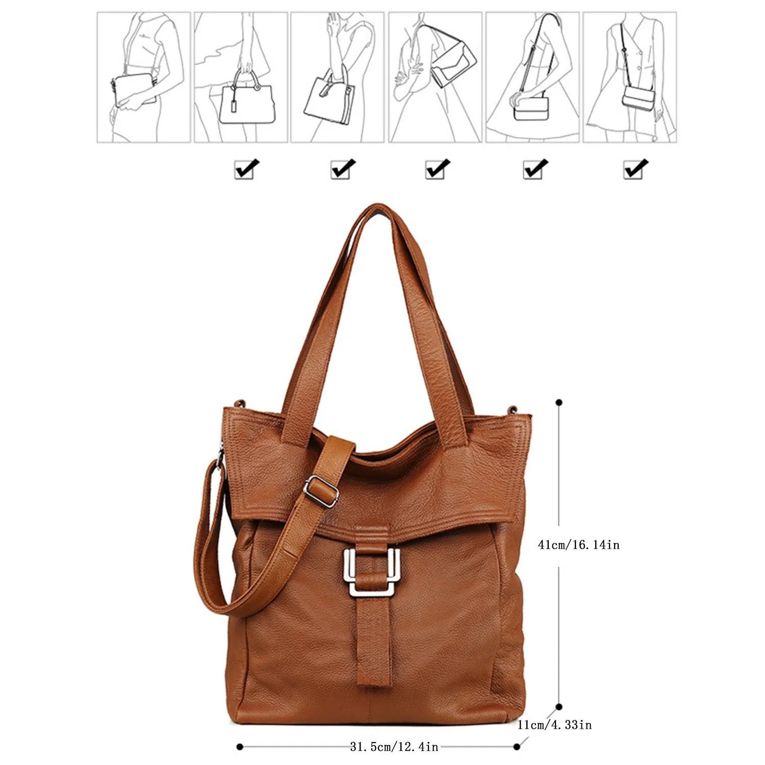 Large Capacity Genuine Leather Bag 4