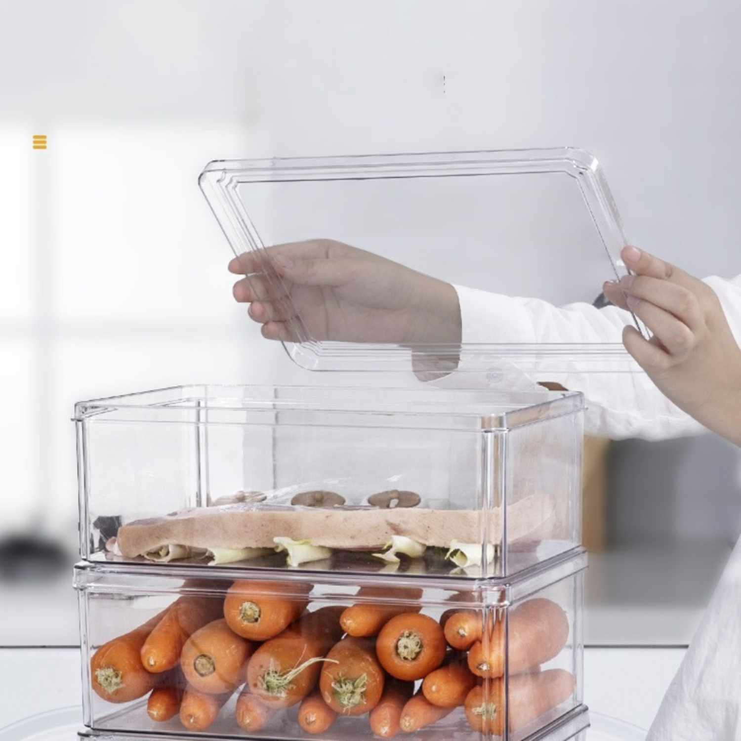Clear PET Plastic Fridge Food Storage Containers 8