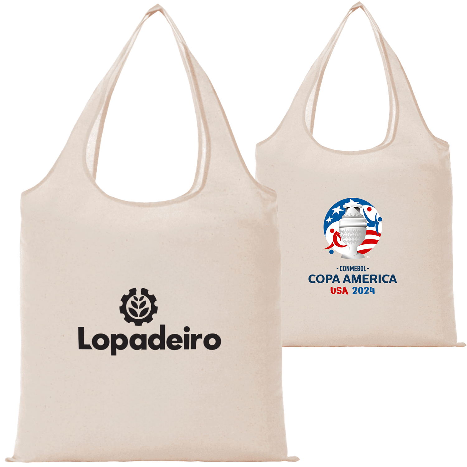 5 oz. Cotton Canvas Shopper Foldable Bag W/ Handle  (16" x 15") 2