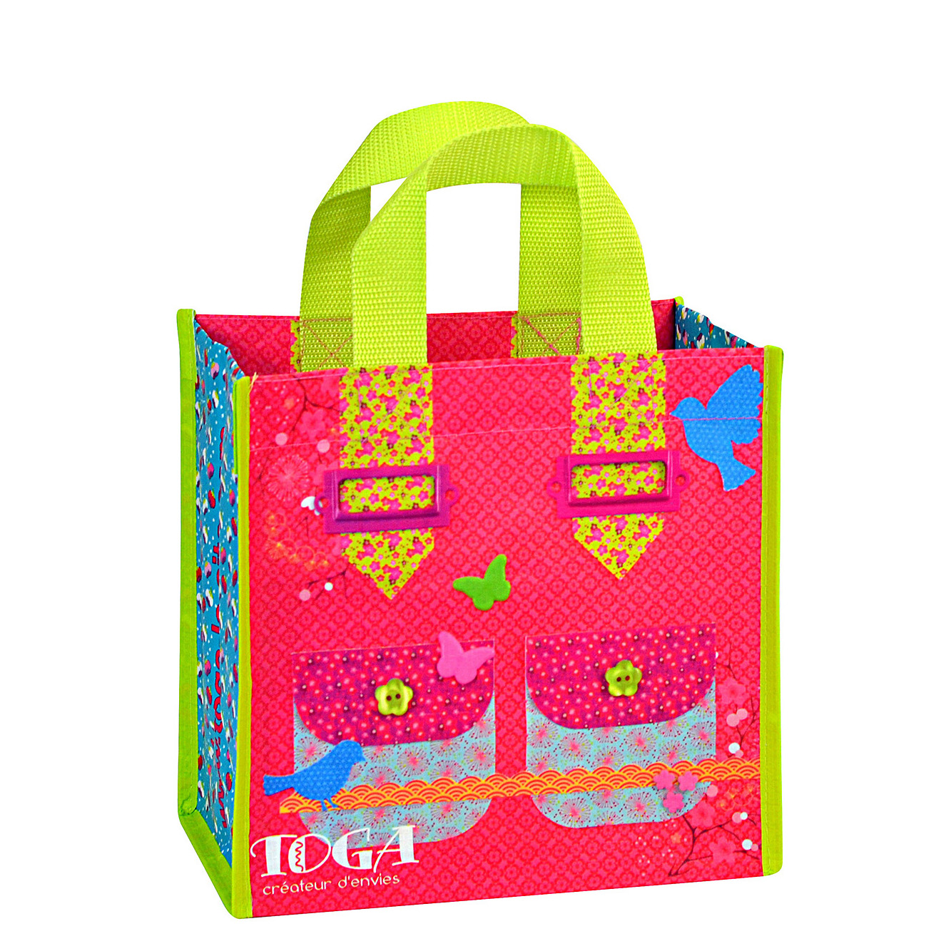 Custom Full-Color 145g Laminated Woven Gift Bag 8.5"x9"x5.5" 2