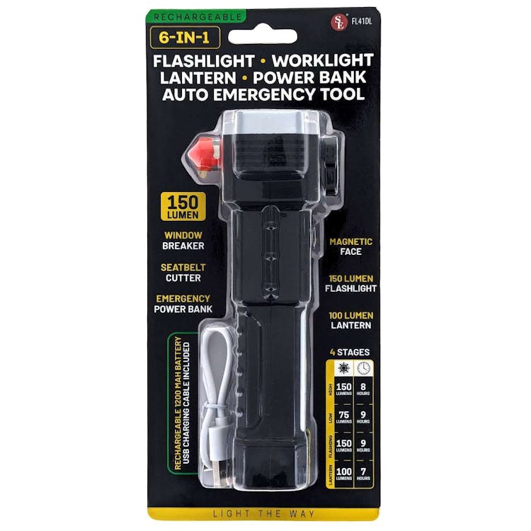 6-in-1 Rechargeable Flashlight - Assorted 2