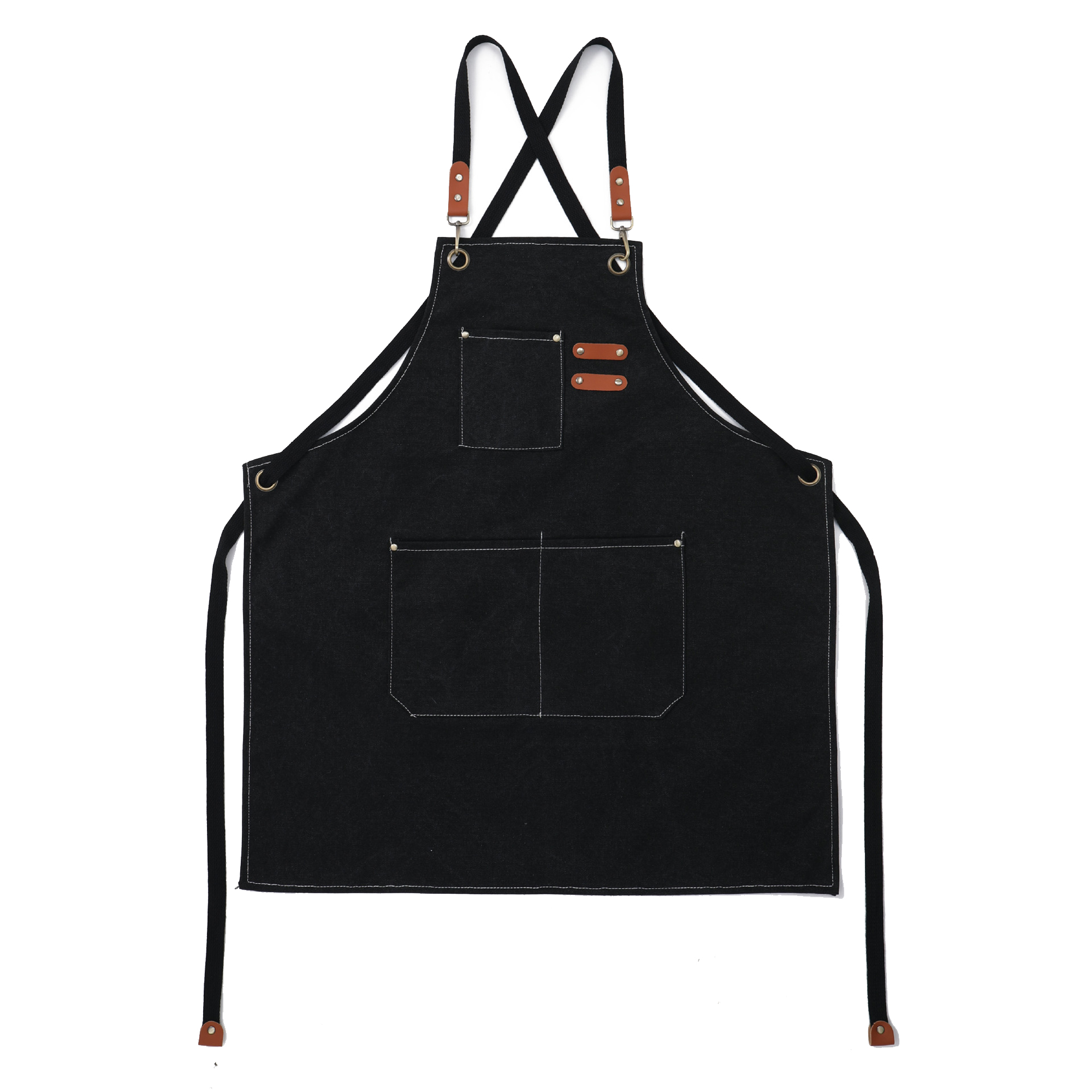 Heavy Duty Canvas Cross Back Apron With Pockets 13