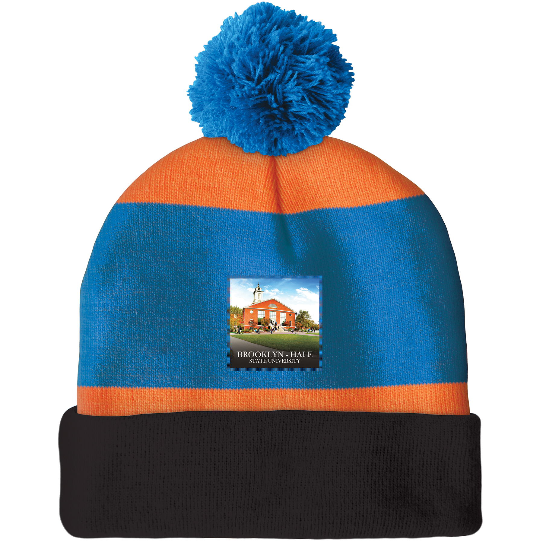 Knit Beanie with Pom and Cuff (Printed Logo) 11