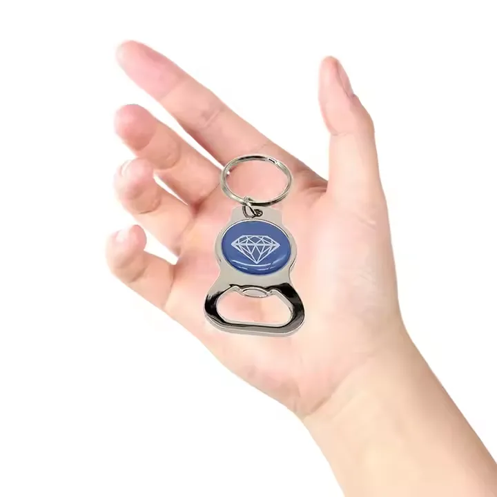 Metal Round Bottle Opener Keychain 2