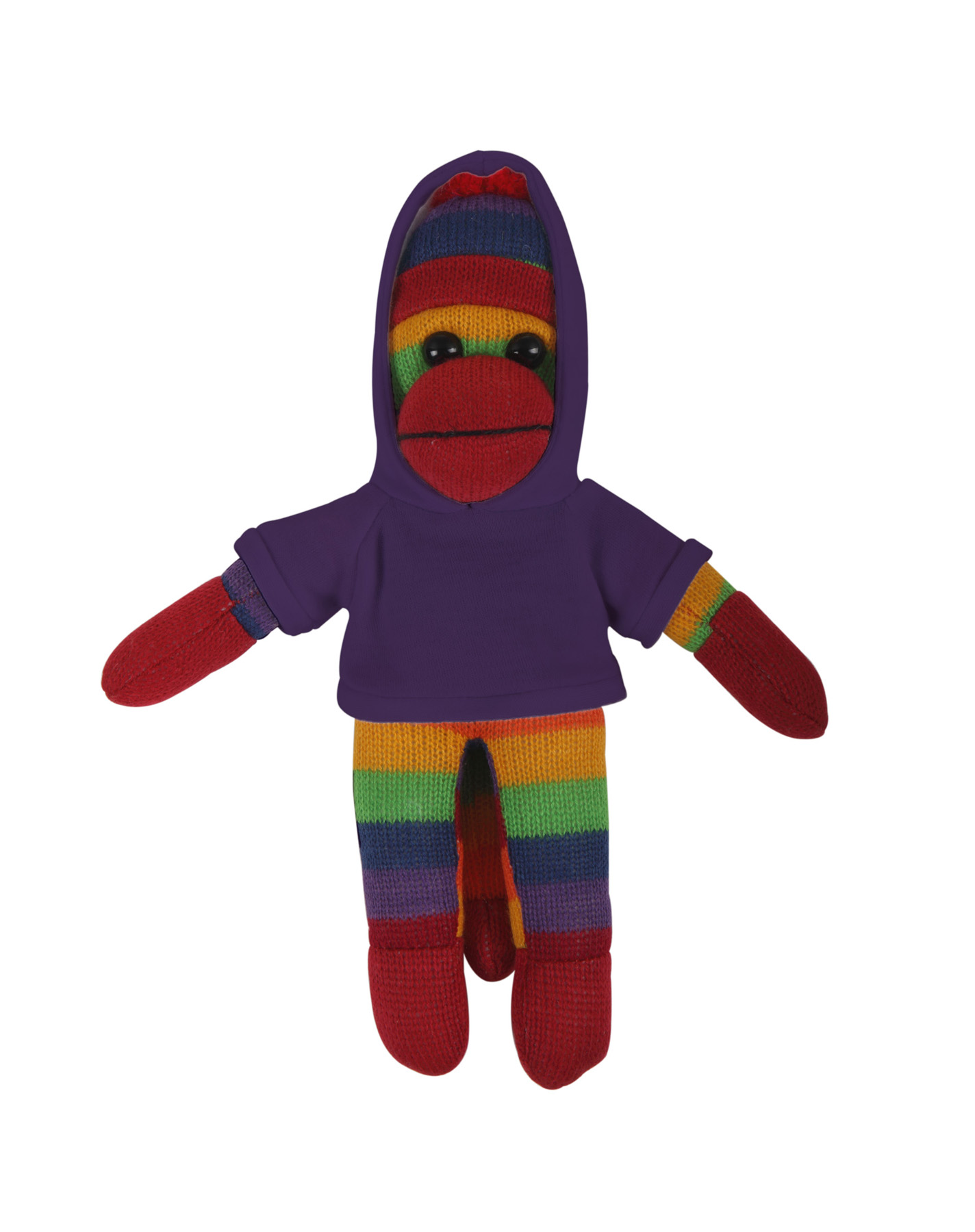 soft plush Rainbow Sock Monkey with hoodie 9