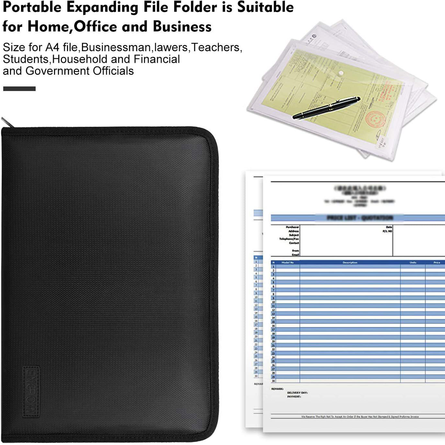 Fireproof Waterproof Document Folder File Bag 6