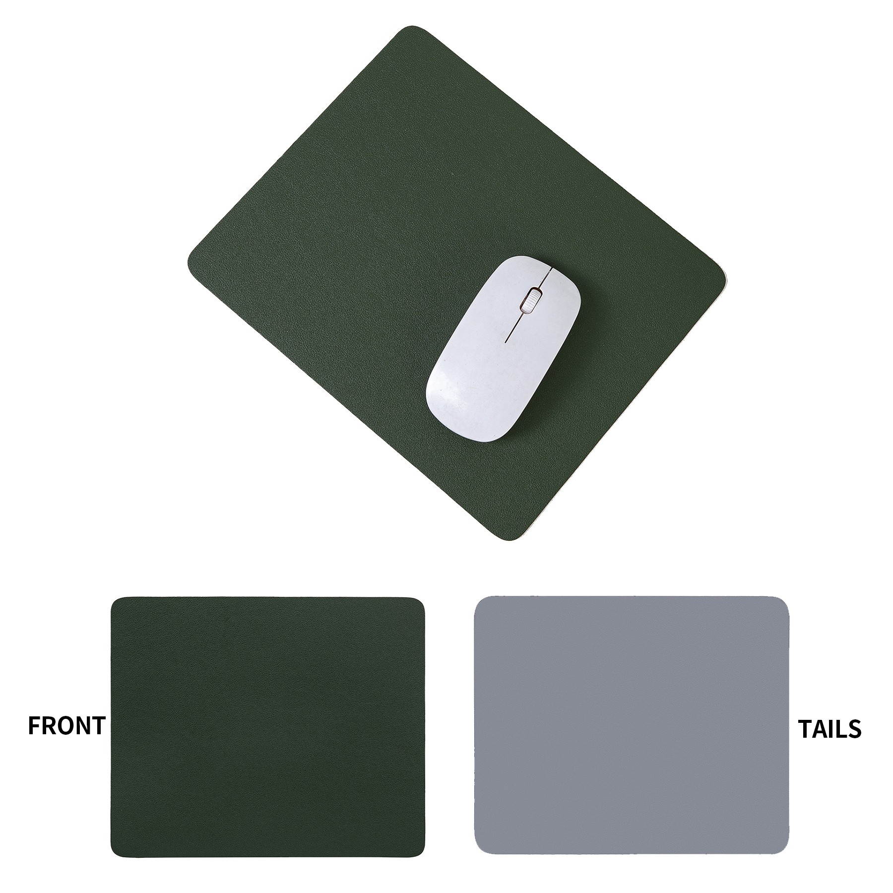 Square Double-Sided Leather Solid Color Mouse Pad 3