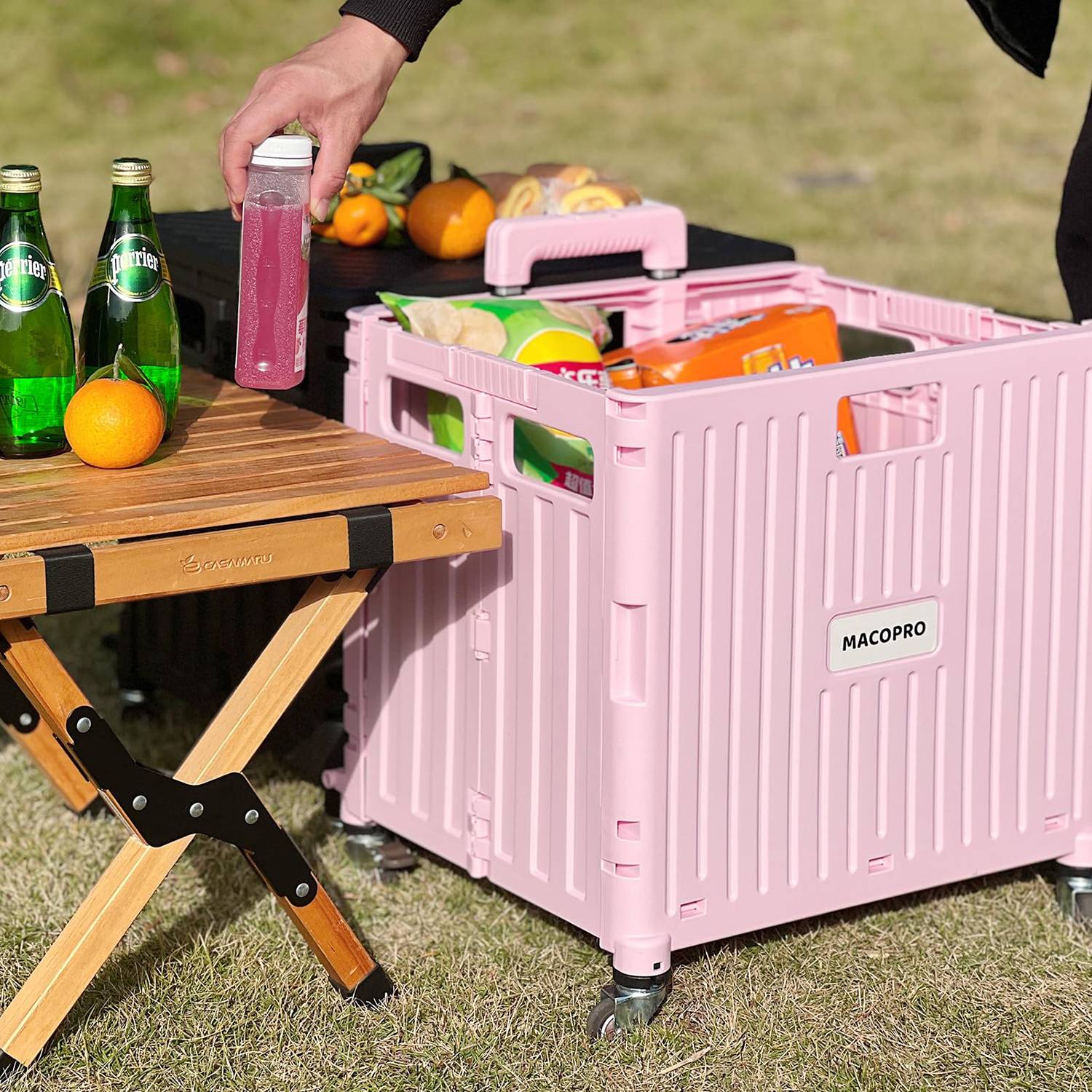 Household Adjustable Handle Foldable Portable Shopping Cart 2