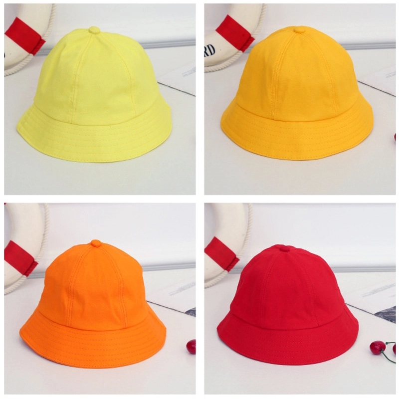 Kids Bucket Hat / Solid Color Cotton Beach Cap 7