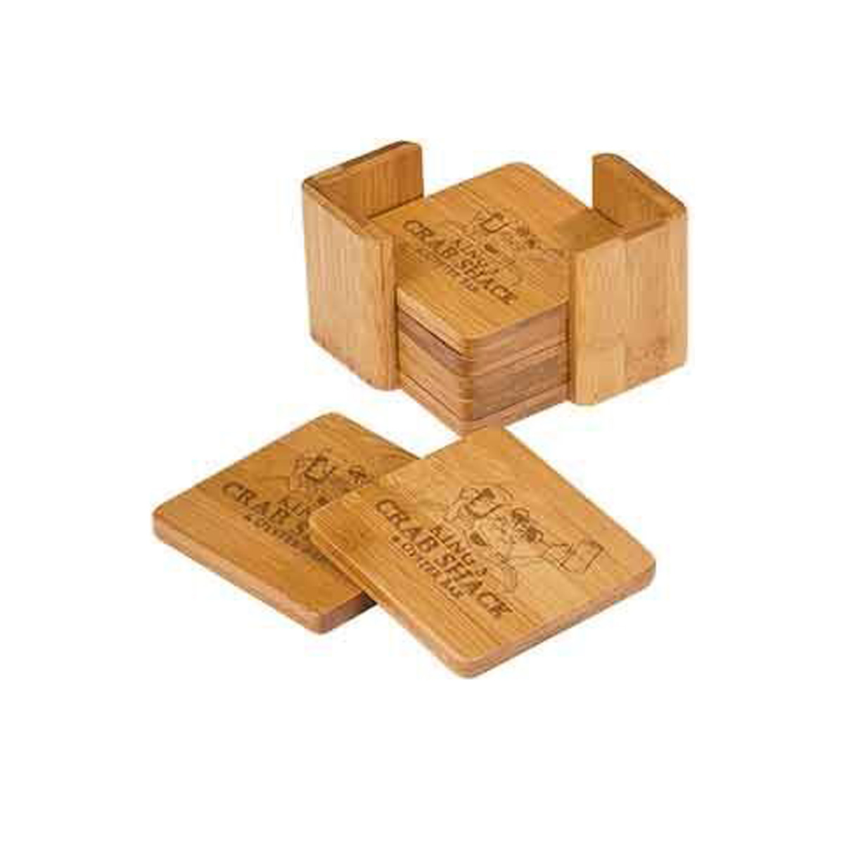 3" x 3" Bamboo 6-Coaster Set 2