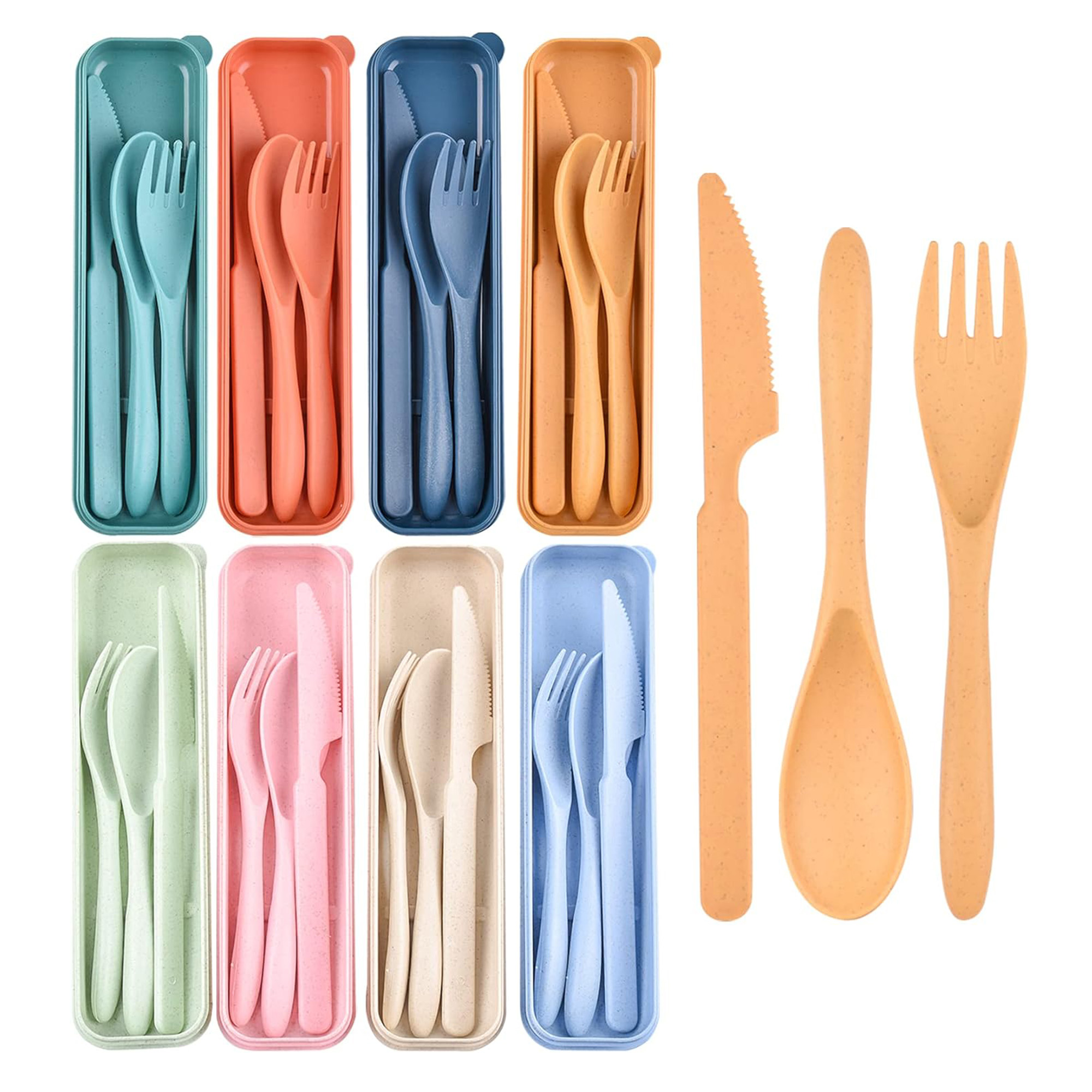 MOQ 50pcs Portable Lunch Time Cutlery Set With Case 2