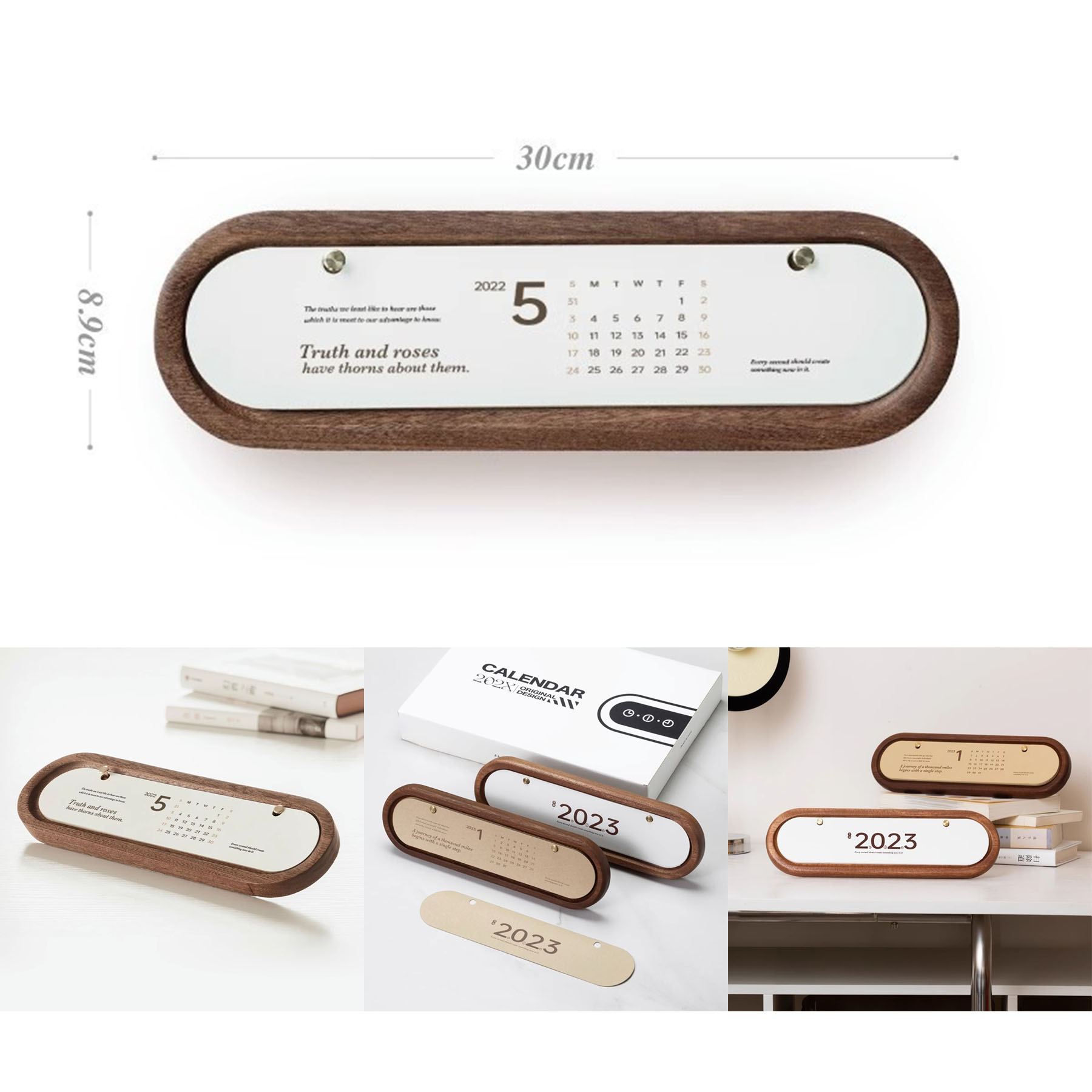 Ornament Wooden Desk Calendar Rack