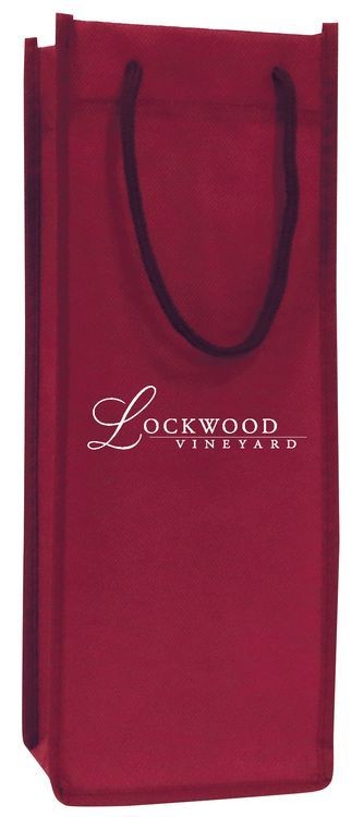 Wine Tote Bag w/ Rope Handles - 5"x13"x4"