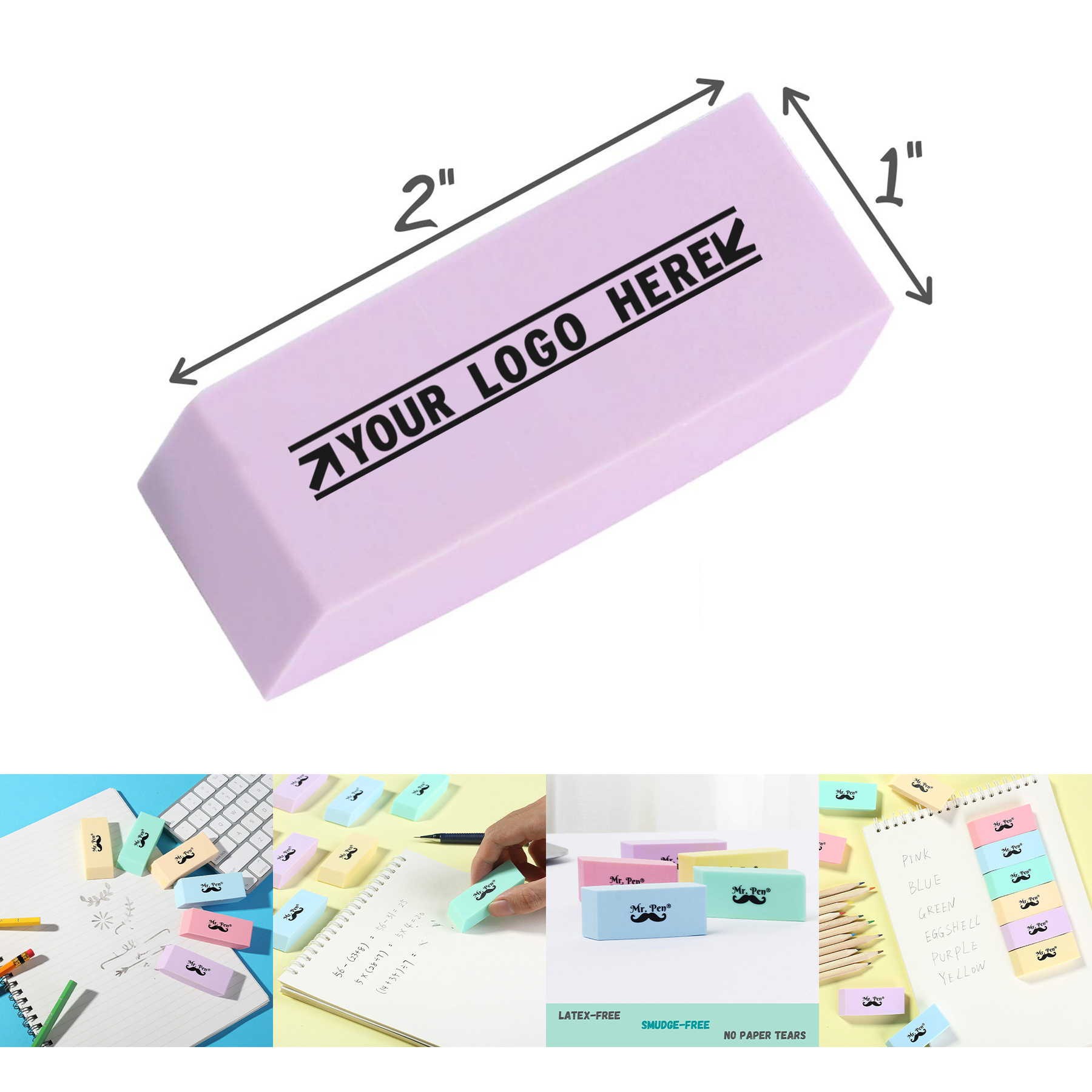 12 Pack Pencil Erasers