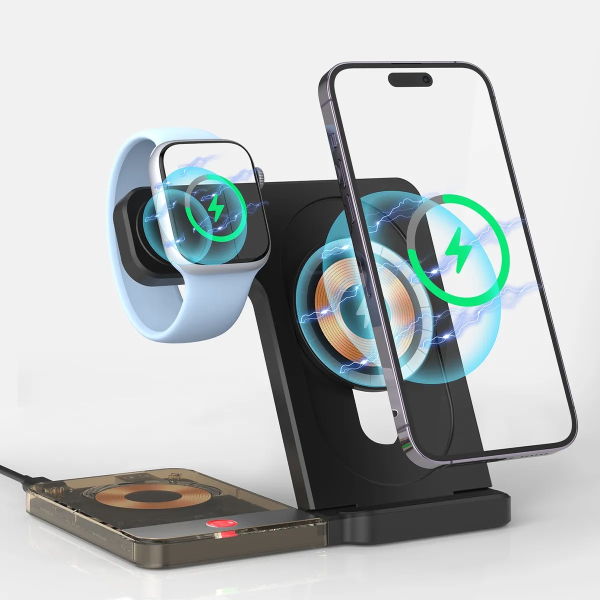 3 in 1 Foldable Magnetic Wireless Charger with Night Light 3